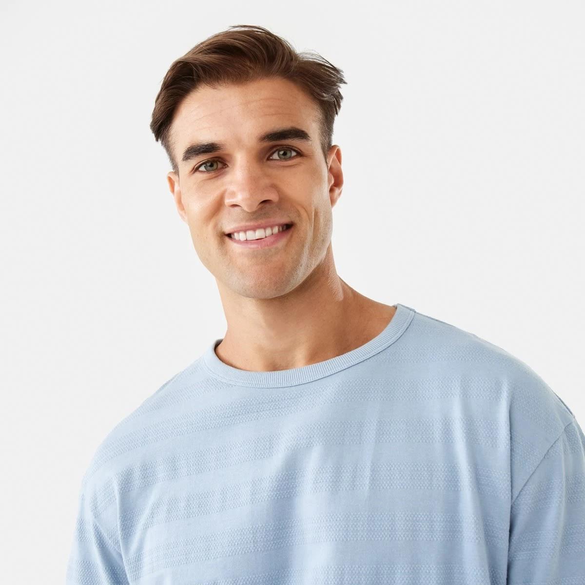 5 Oversized Textured T-shirt Blu Ash, 5 of 6