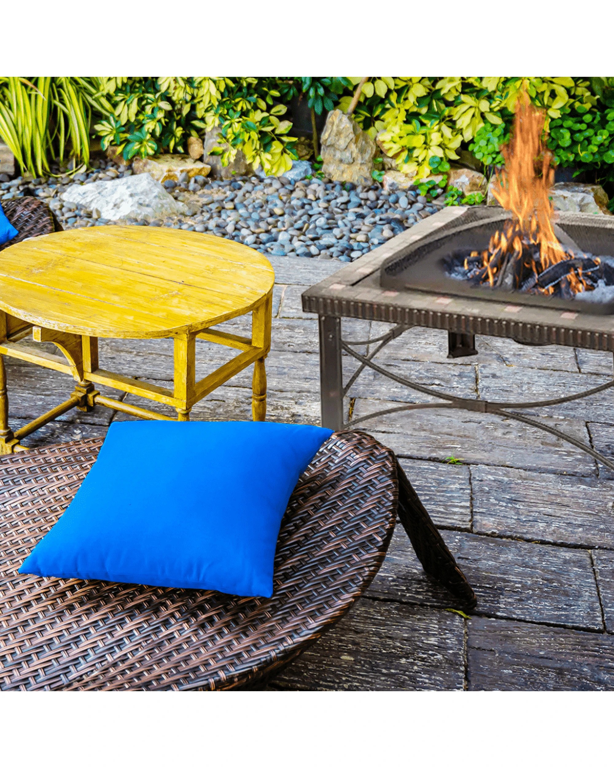 3 BR Home 30-Inch Square Slate Tile Fire Pit for Outdoor Patios, 3 of 5