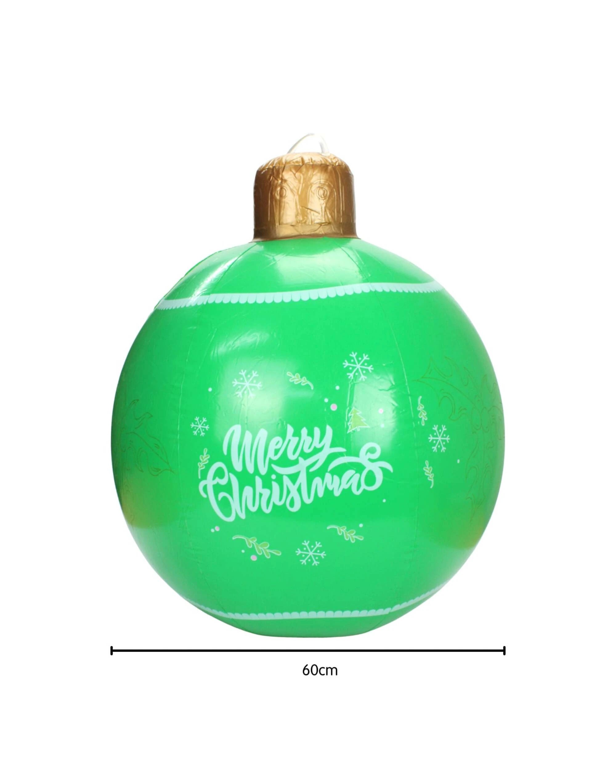 2 Party Maker Inflatable Merry Christmas Bauble 60cm - Green, 2 of 2