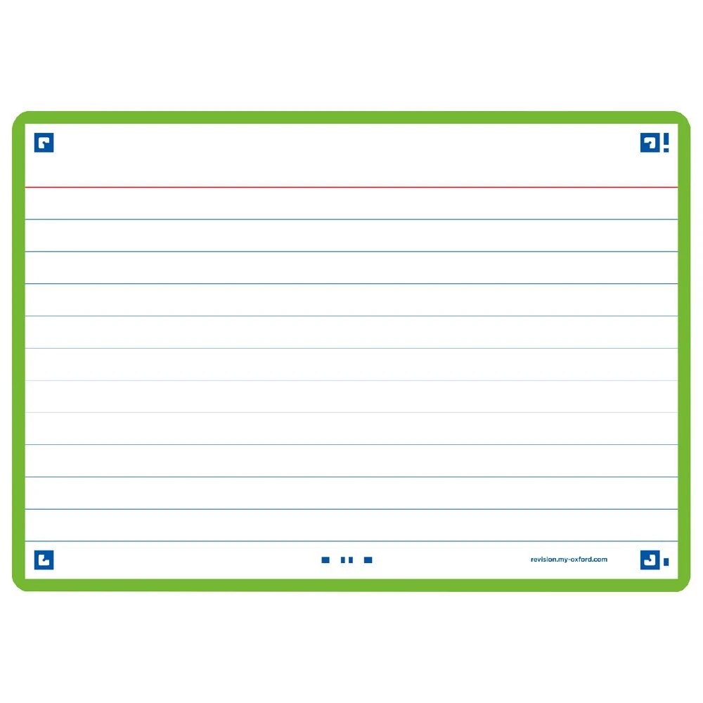 3 Oxford Flash 2.0 Index Cards Ruled 105 x 148mm Green 80 Pack, 3 of 3