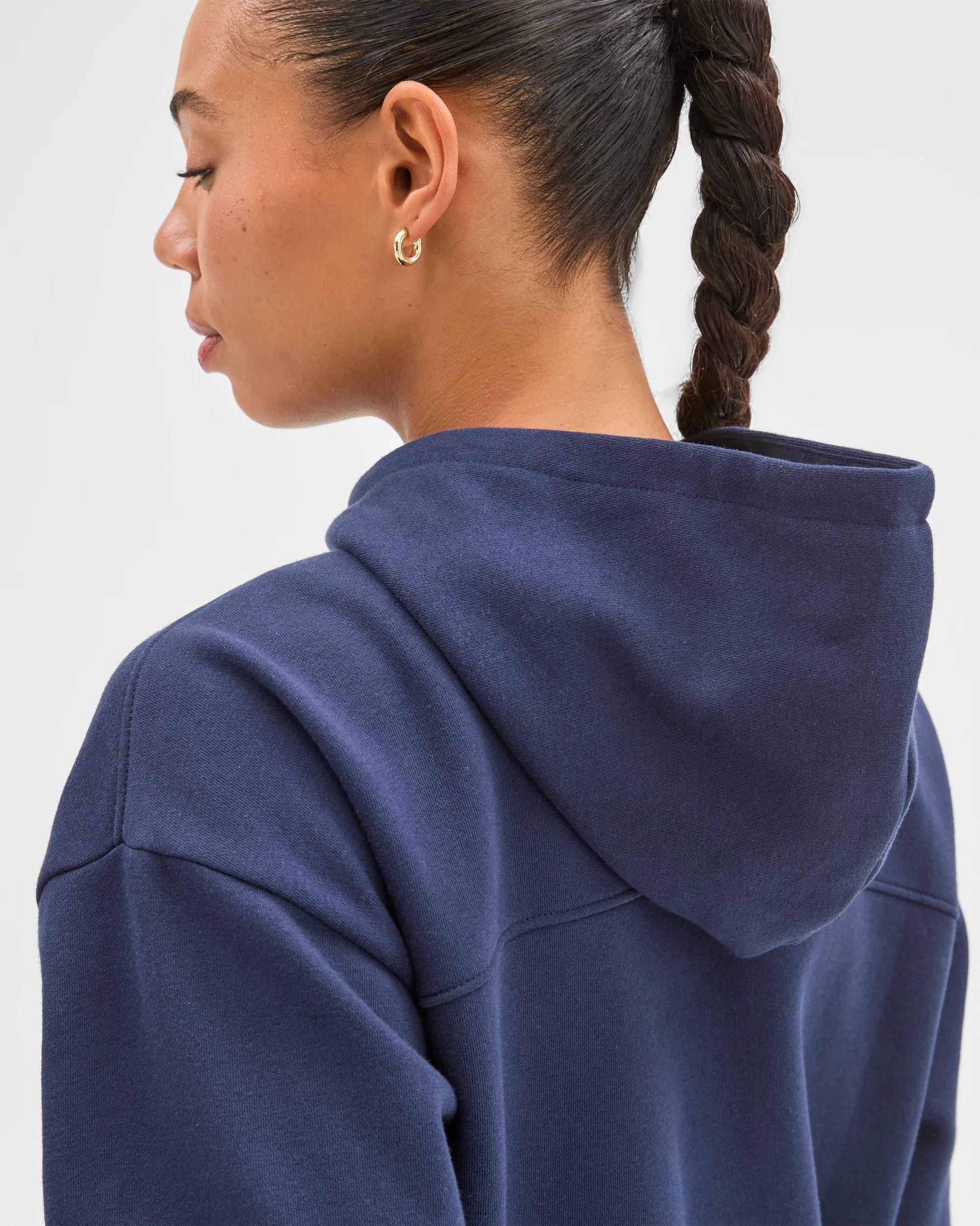 5 Target Active Australian Cotton Blend Fleece Zip Through Hoodie MARINE NAVY, 5 of 6