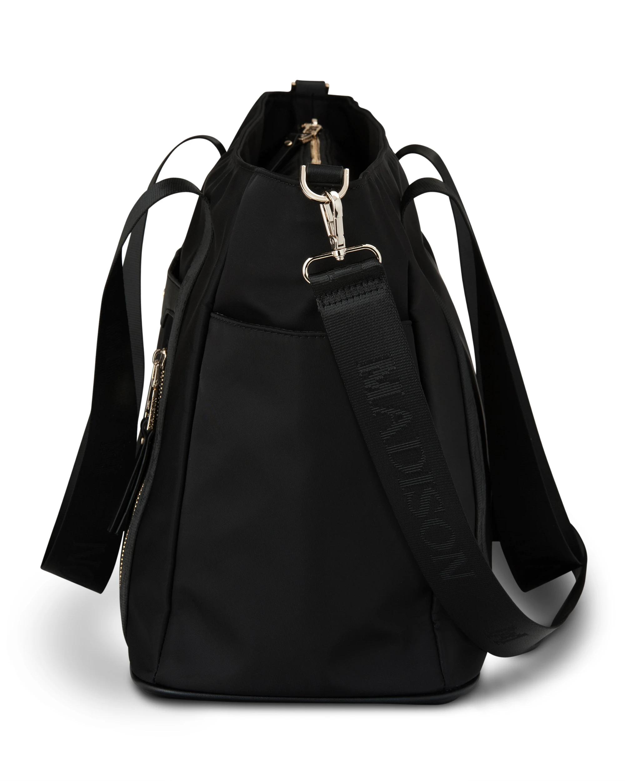 7 Madison Accessories Anita Large Nylon Tote Bag BLACK, 7 of 7
