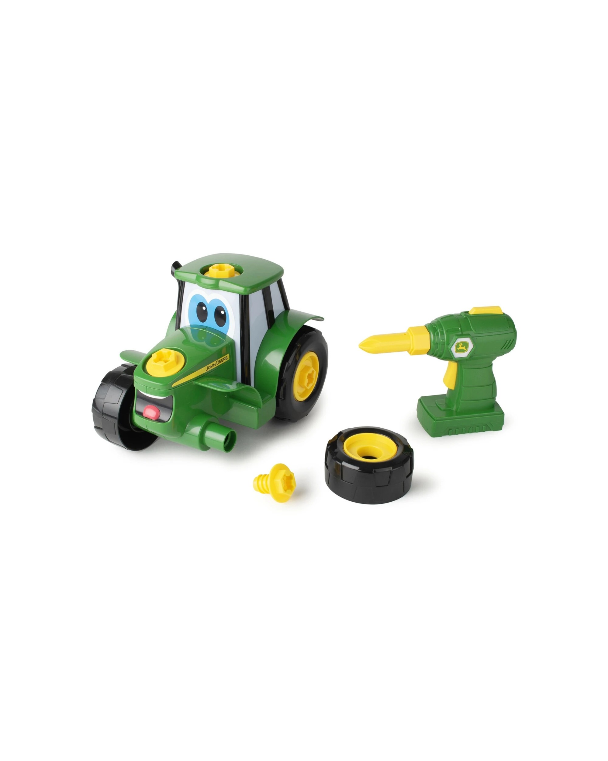 1 John Deere 16pc Build-A-Johnny Tractor Buildable Toy Set With Drill - Multi, 1 of 8
