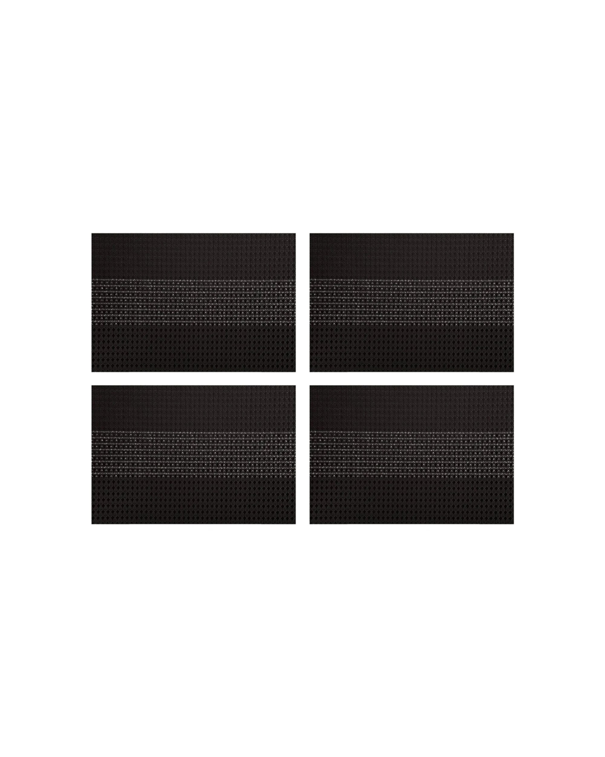 1 Maxwell & Williams 4PK Table Accents Woven Lurex Placemat 45x30cm - Black, 1 of 1
