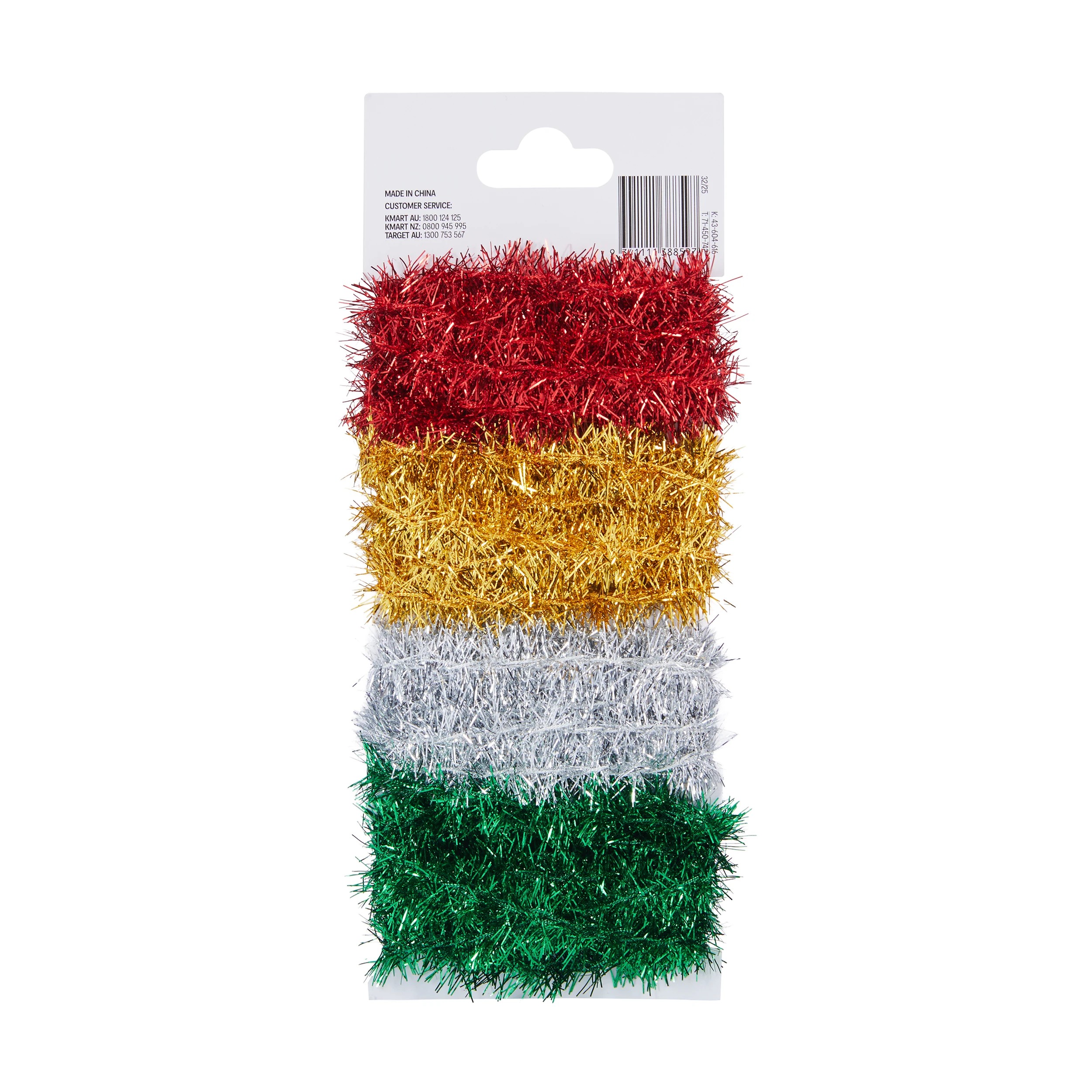 3 Christmas Craft Mini Tinsel 4 Pack, 3 of 3