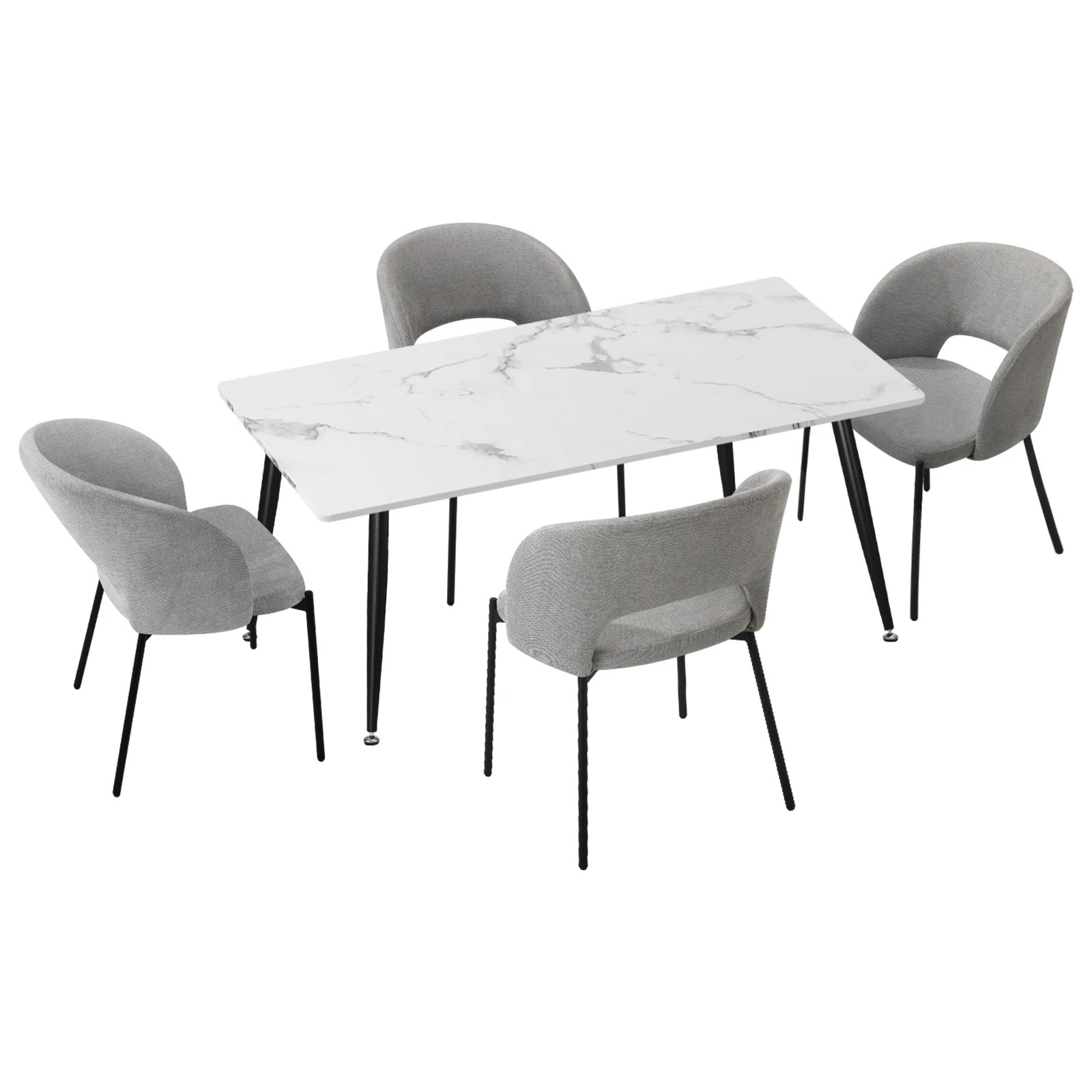 1 Oikiture 120cm Rectangle Dining Table With 4pcs Fabric Dining Chairs
 - Multi, 1 of 10