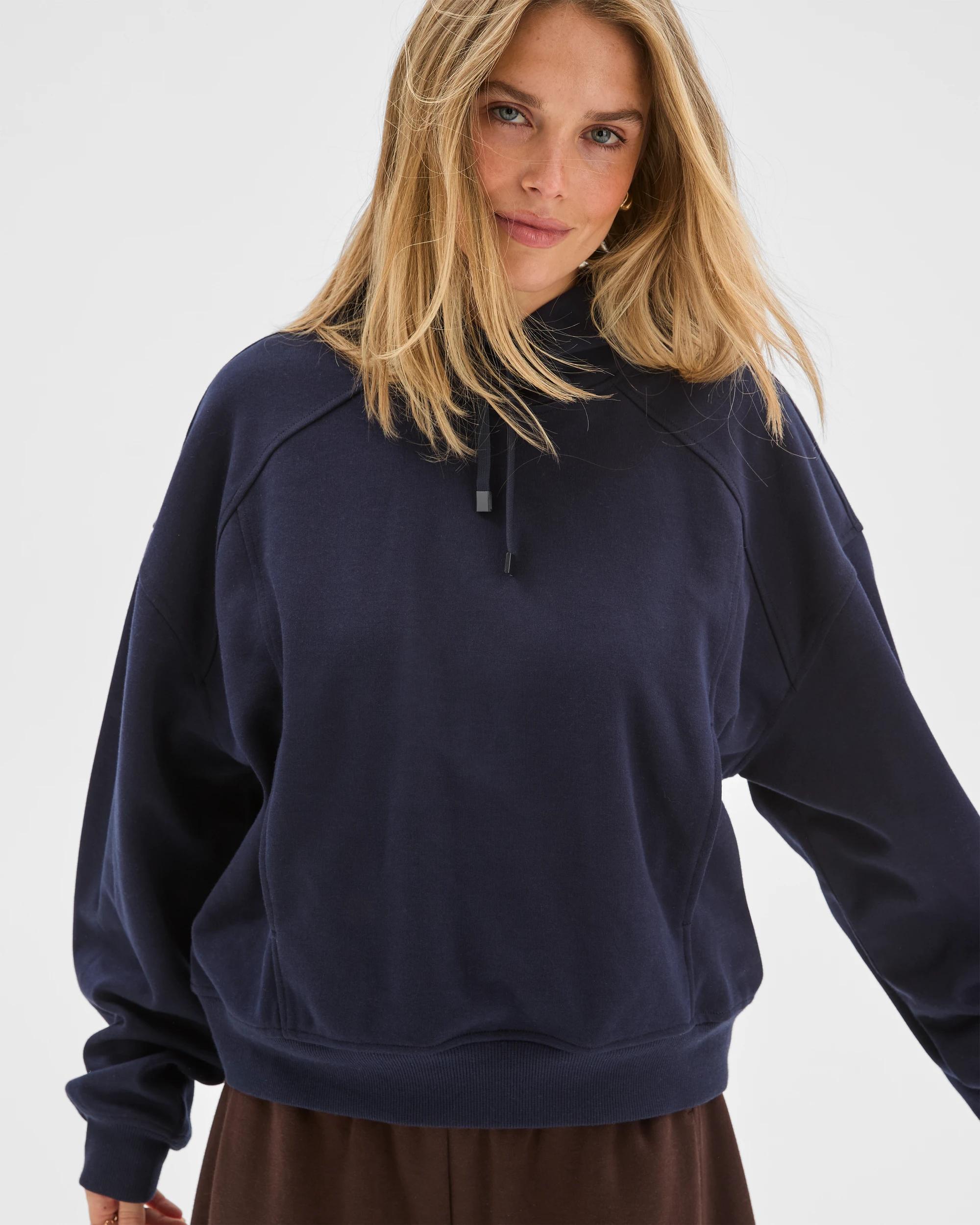 5 Lily Loves Panelled Hoodie DEEP NAVY, 5 of 7