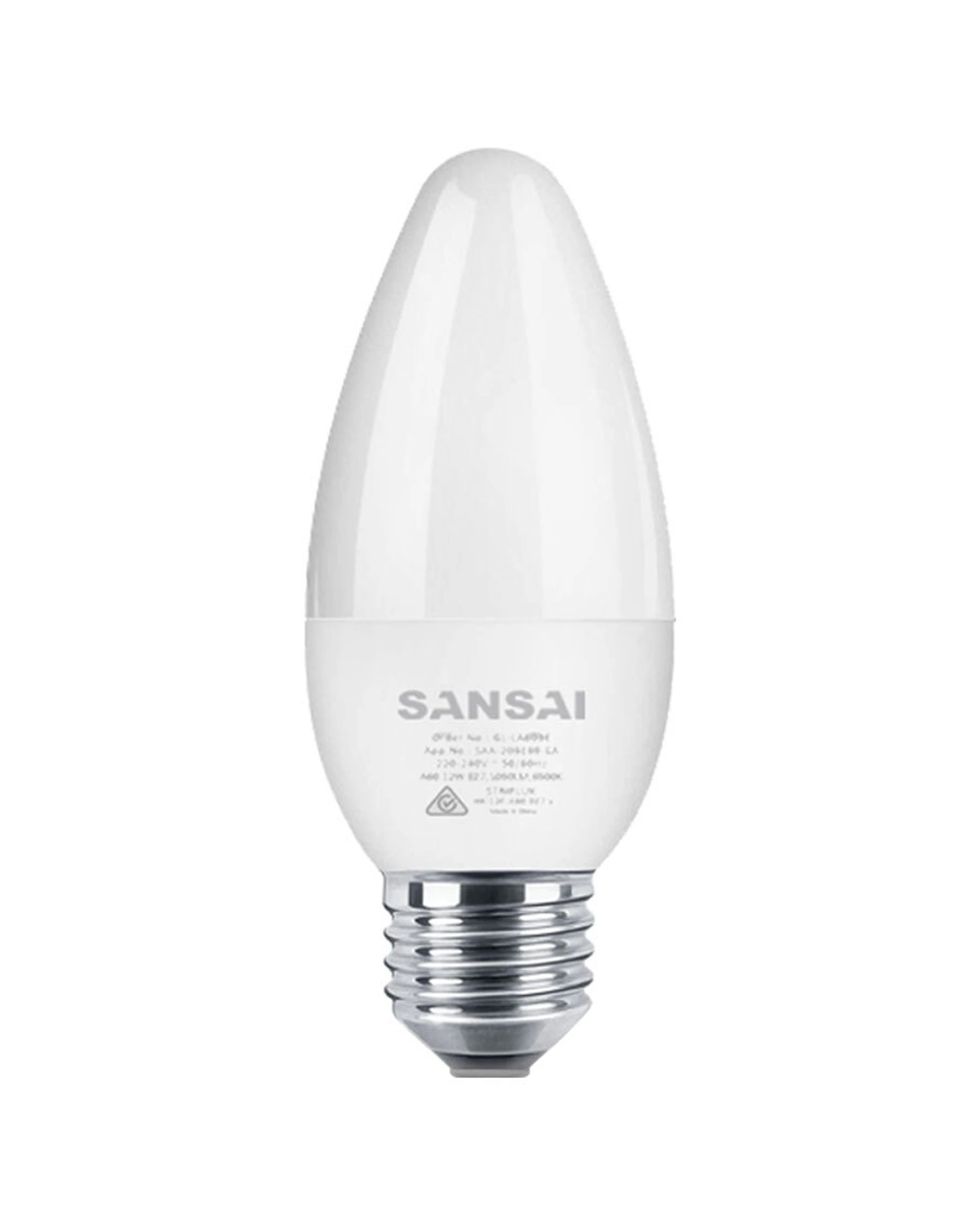 1 Sansai Home/office Led 425lm Screw Light Bulb C37 5w E27 Candle Warm White 3000k
 - White, 1 of 3