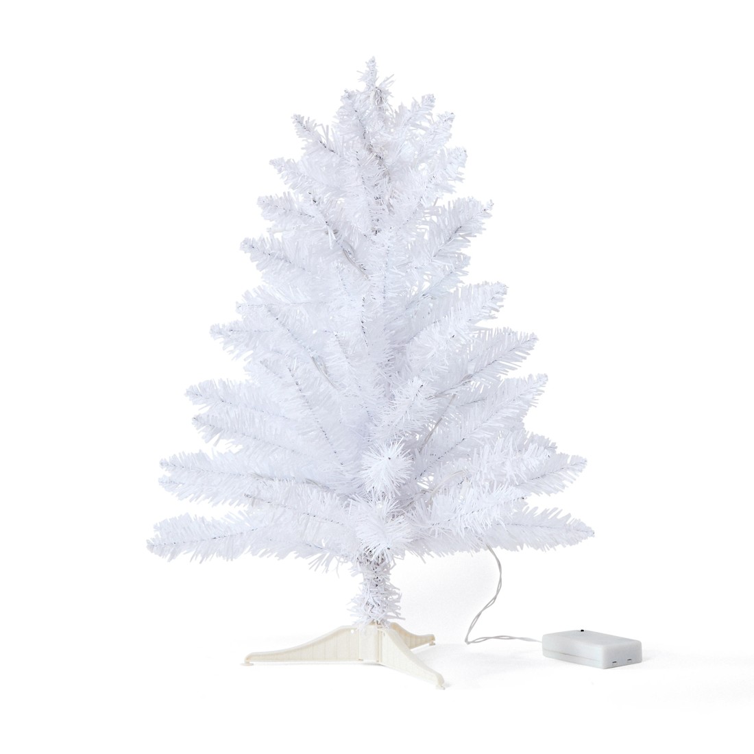 2 60cm (2ft) Light Up Mini White Christmas Tree, 2 of 7
