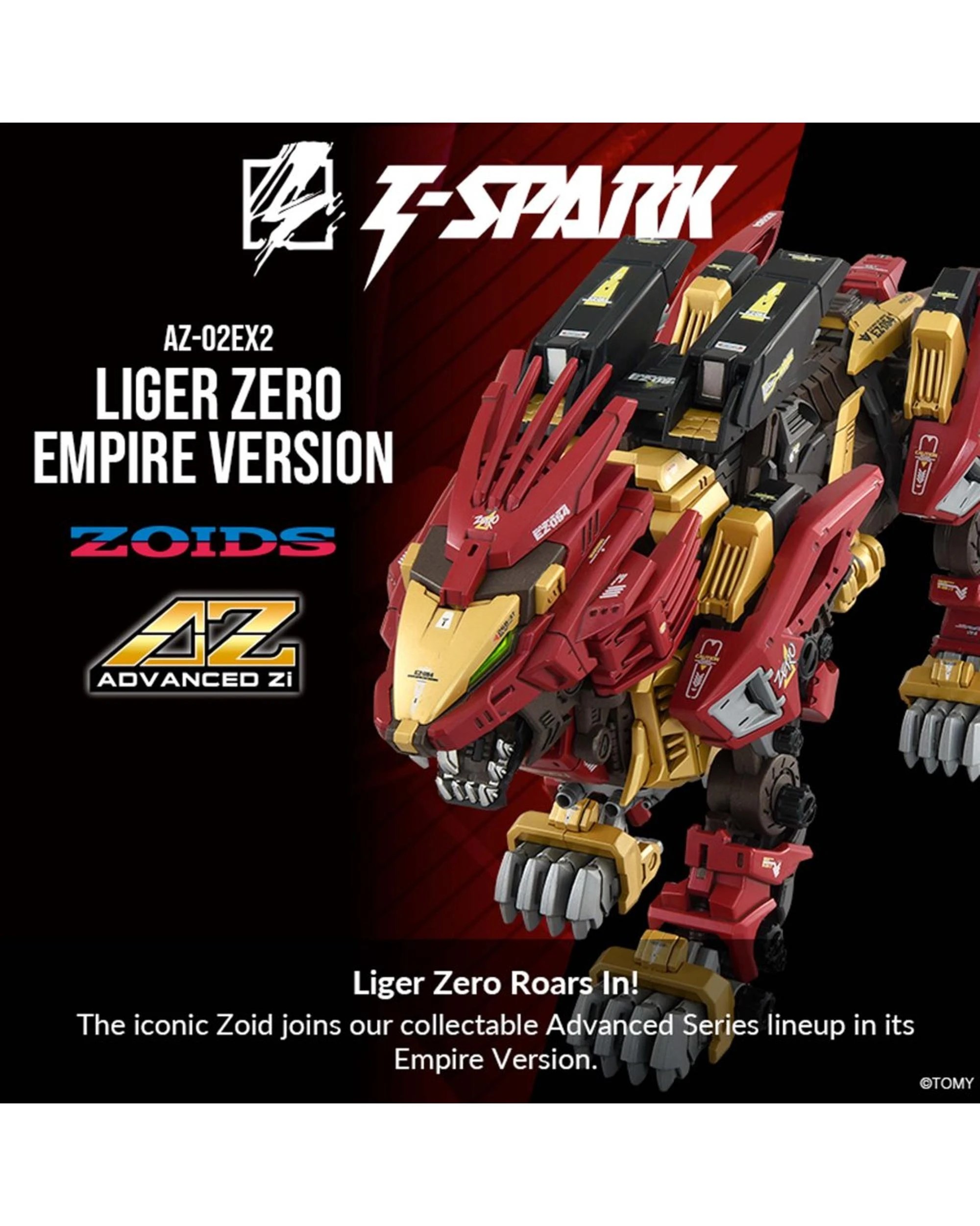2 Takara Tomy T-Spark Zoids Advanced Zi Series AZ-02EX2 Liger Zero Empire Version 1/72 Scale Model Kit, 2 of 9