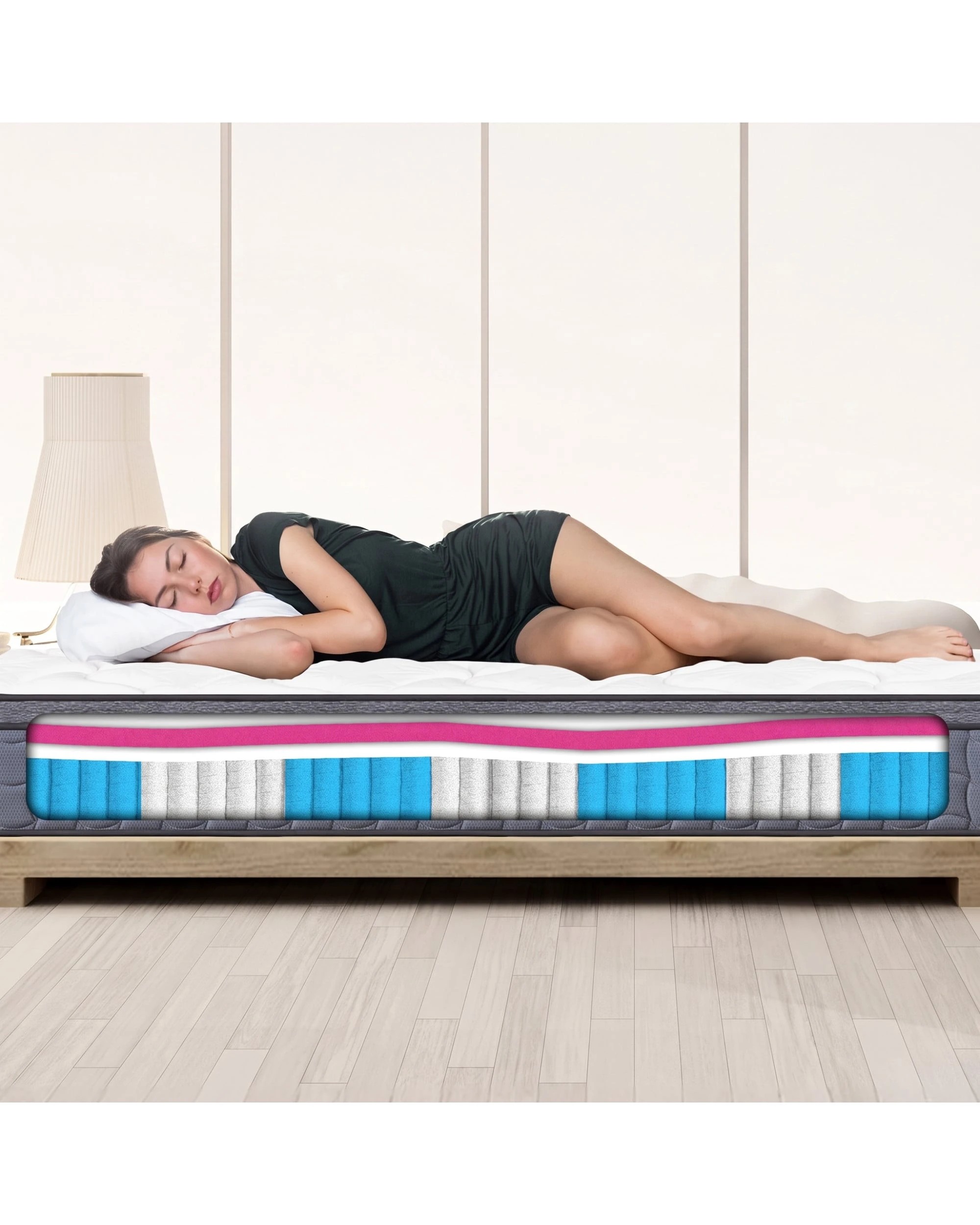 4 Laura Hill Exquisite King Single Mattress Australian Made - Medium Support - King Single Bed - Grey, 4 of 6