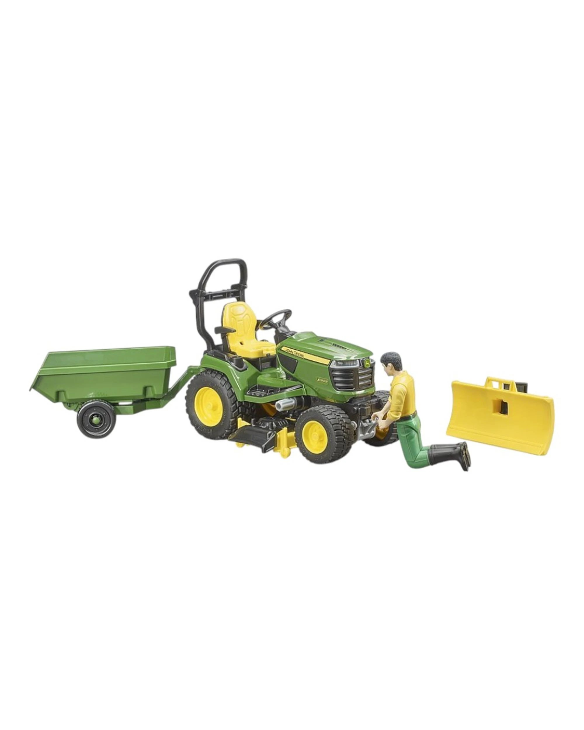 3 Bruder Commercial John Deere Lawn Tractor with Trailer 1:16, 3 of 4