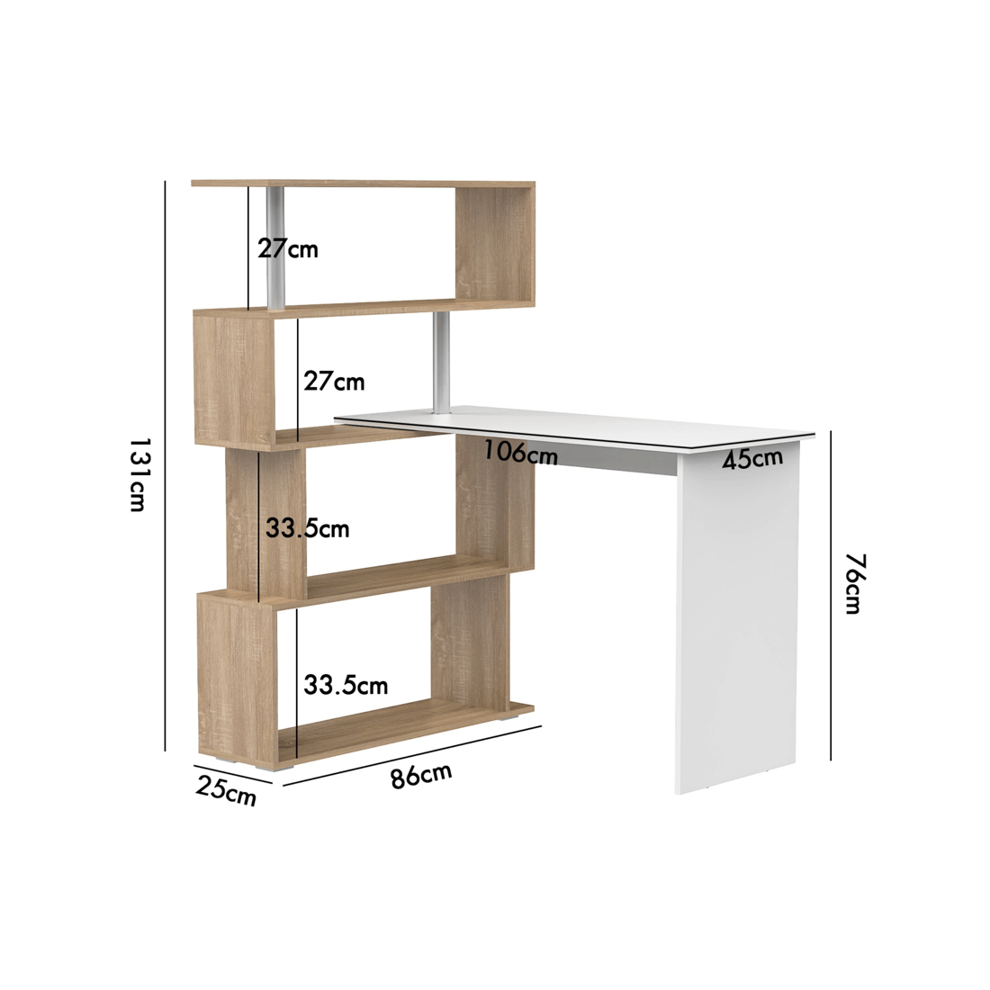 2 Advwin Computer Desk 180° Rotatable Corner Shelf, 2 of 8