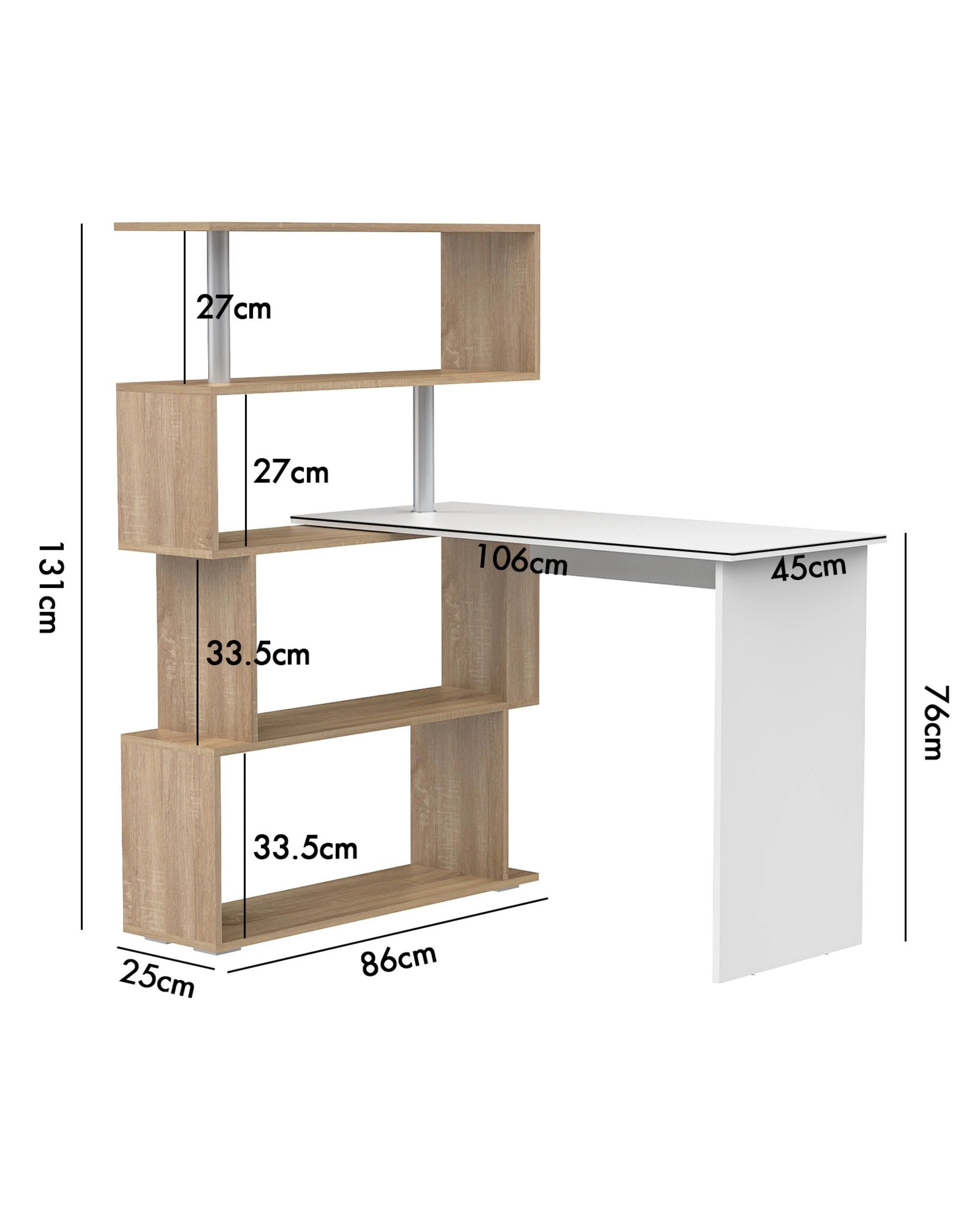 2 Advwin Computer Desk 180° Rotatable Corner Shelf, 2 of 8
