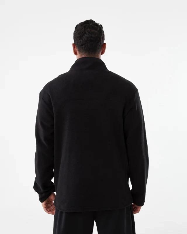 3 Active Mens Polar Fleece Quarter Zip Long Sleeve Black W25, 3 of 6