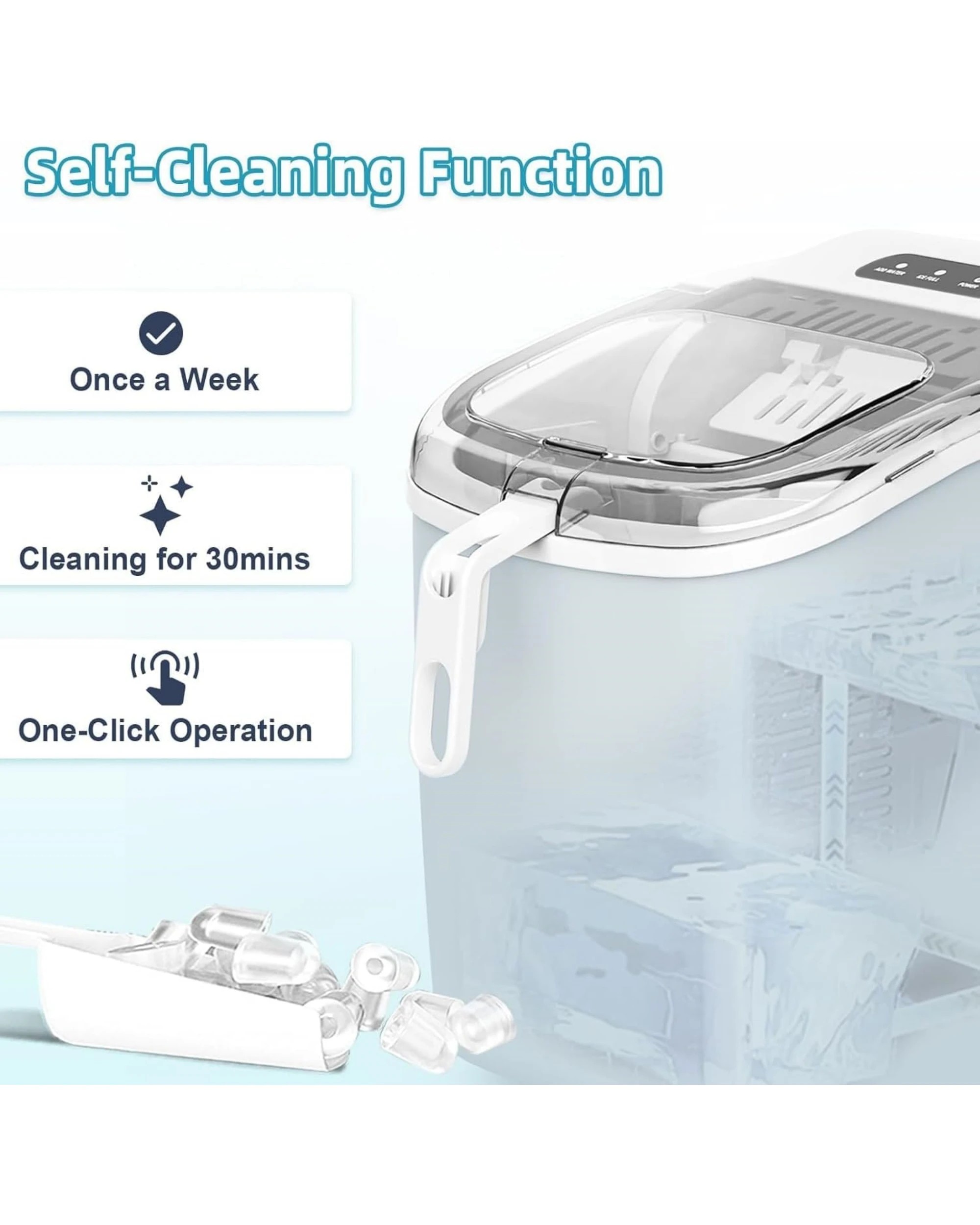 4 Advwin 12KG Ice Maker Machine with Portable Handle (White), 4 of 7