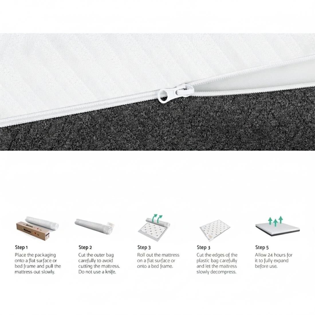 6 Giselle Bedding Memory Foam Mattress Bed Cool Gel Non Spring 15cm Queen - Multi, 6 of 7