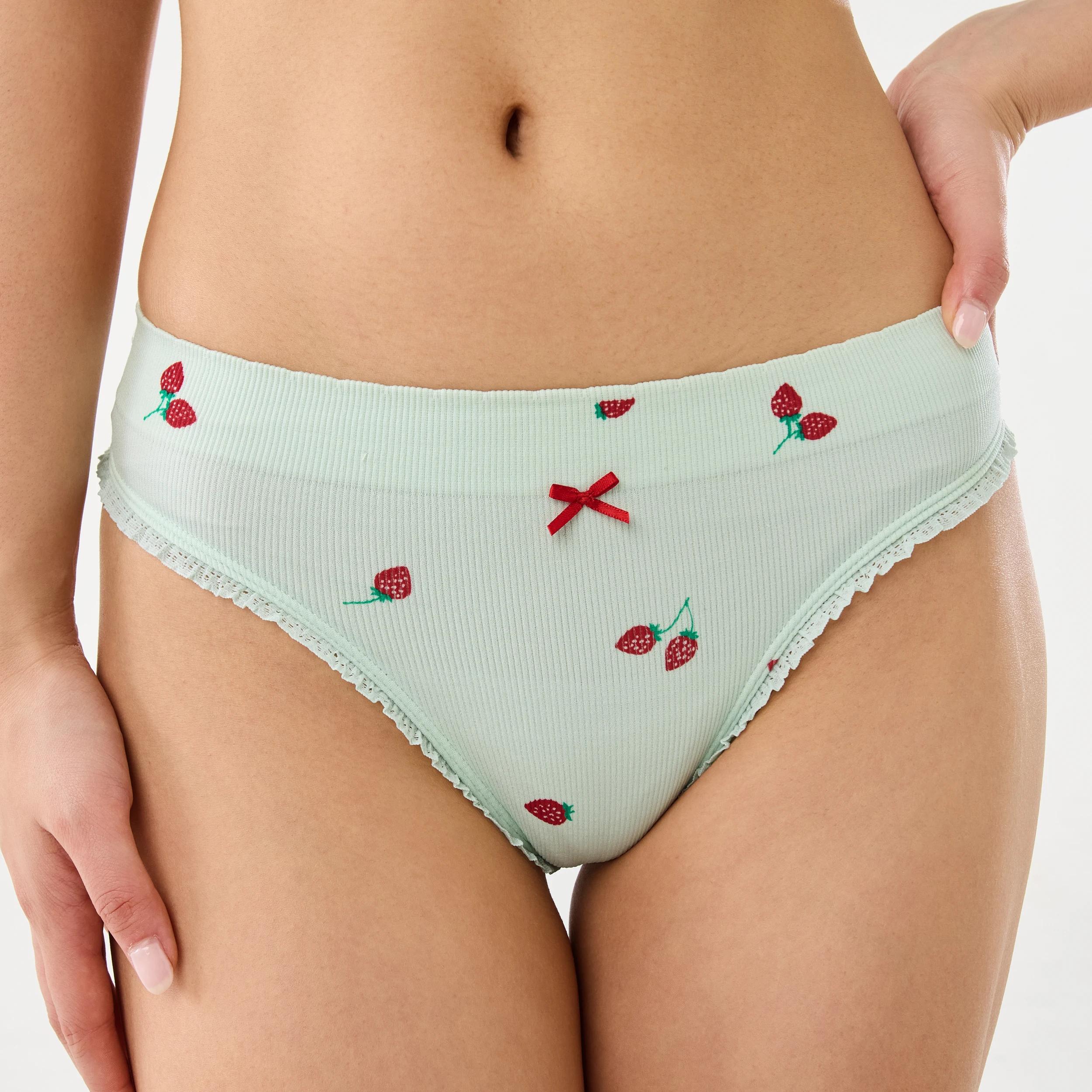 3 3 Pack Seamfree Rib G-String Briefs BERRY, WHITE, PINK LADY, 3 of 7