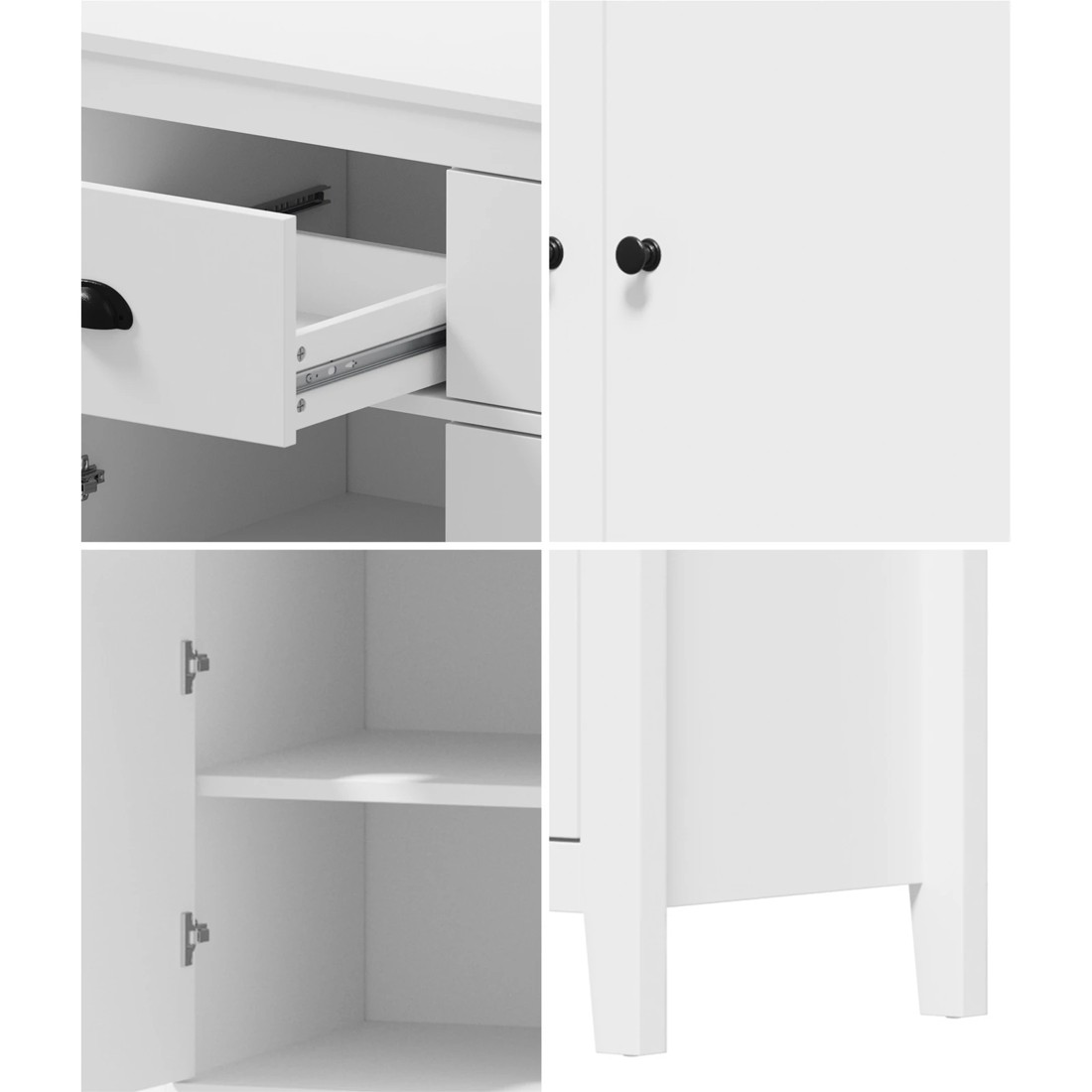 4 Oikiture Buffet Sideboard Cupboard
 - White, 4 of 10