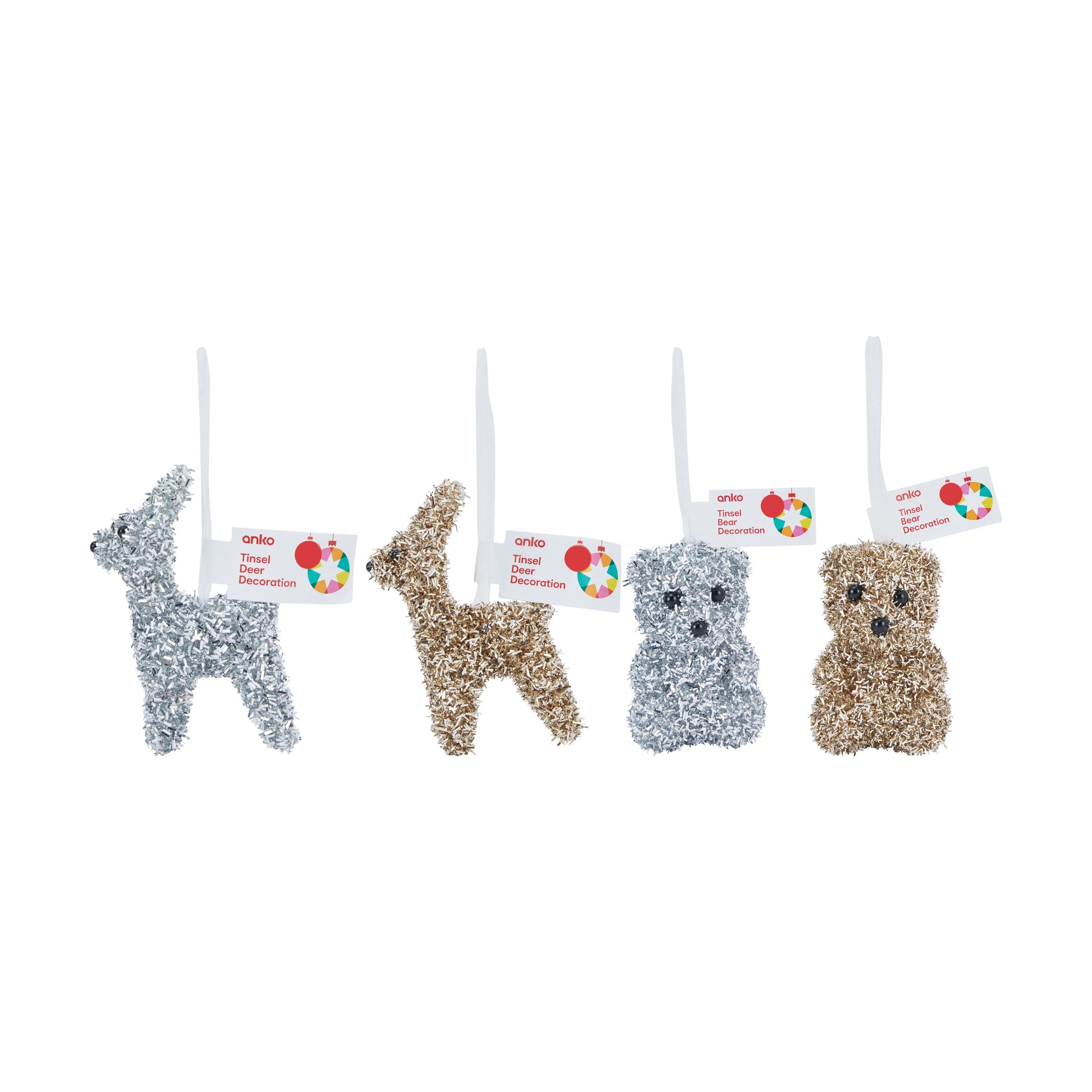 4 Tinsel Decoration - Assorted, 4 of 4