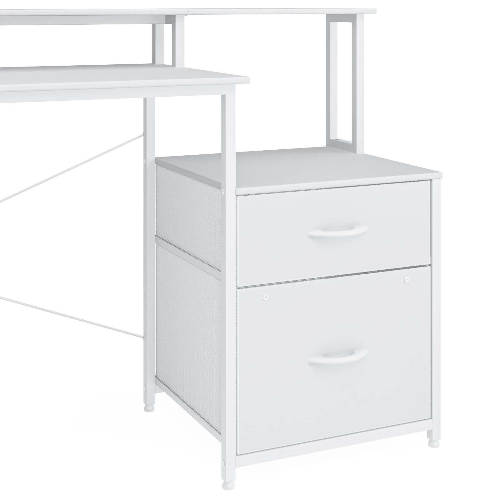 5 Advwin L Shaped Gaming Desk With Led Lights & Power Outlets, 5 of 9