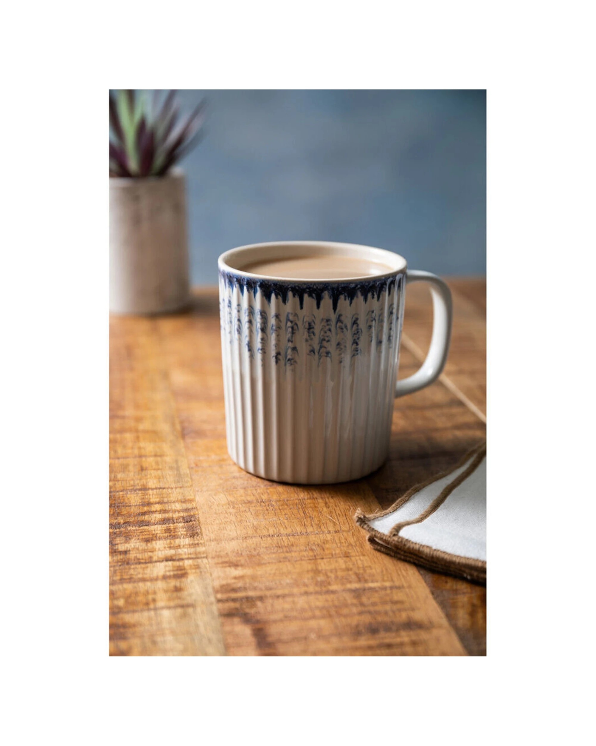 6 Mikasa 8PK Textured Coffee Mug Cup Stoneware 410ml - Multi, 6 of 8