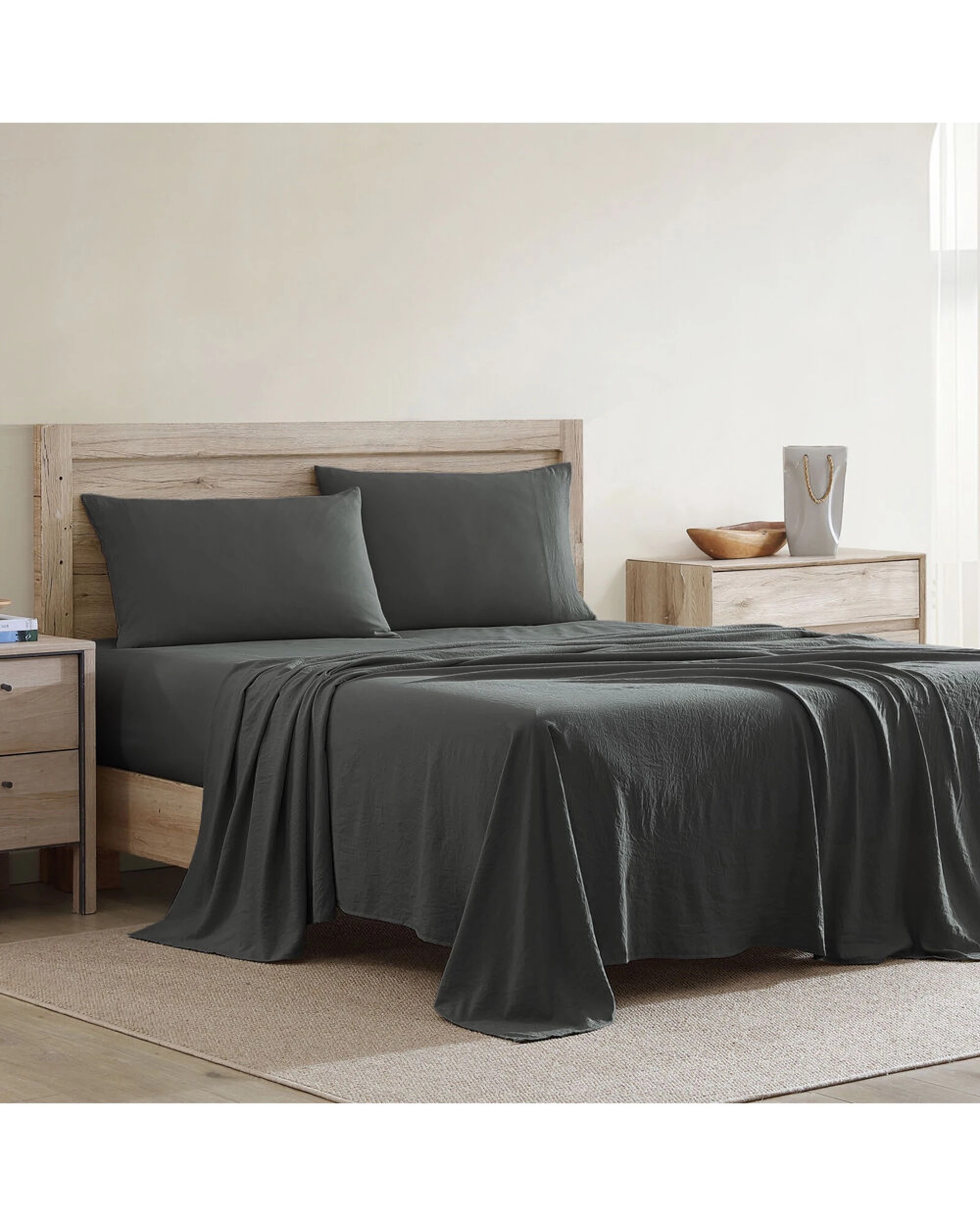 1 Ardor Boudoir Waterproof TPU Coating Bed Sheet With Pillowcase Set - King Bed - Charcoal, 1 of 1