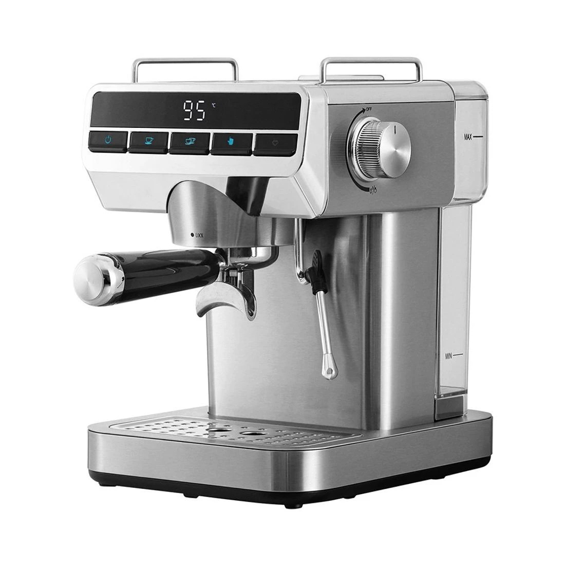 1 Devanti 20 Bar Coffee Machine Espresso Cafe Maker - Silver, 1 of 5