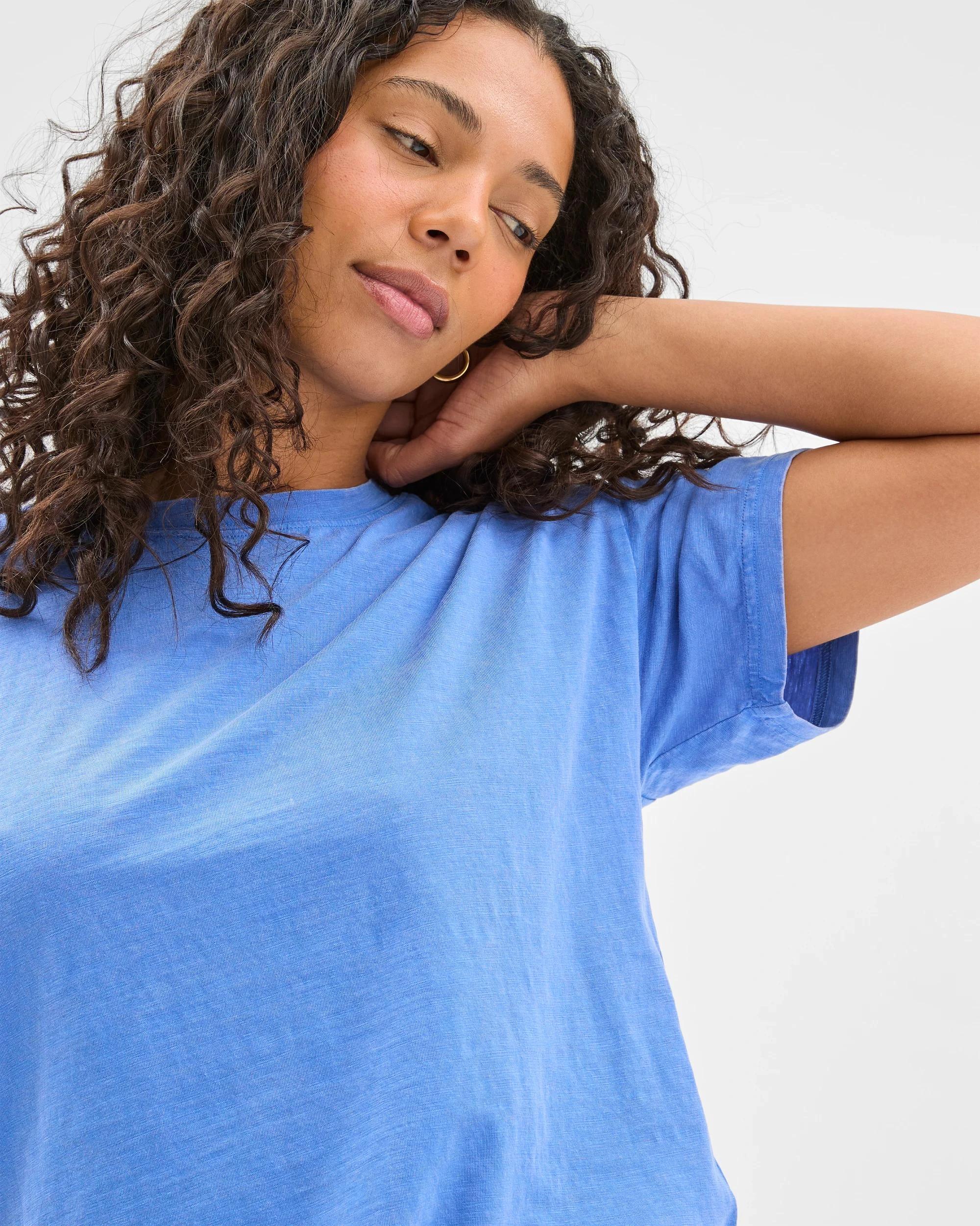 6 Target Australian Cotton Relaxed Slub T-Shirt VIVID BLUE, 6 of 6