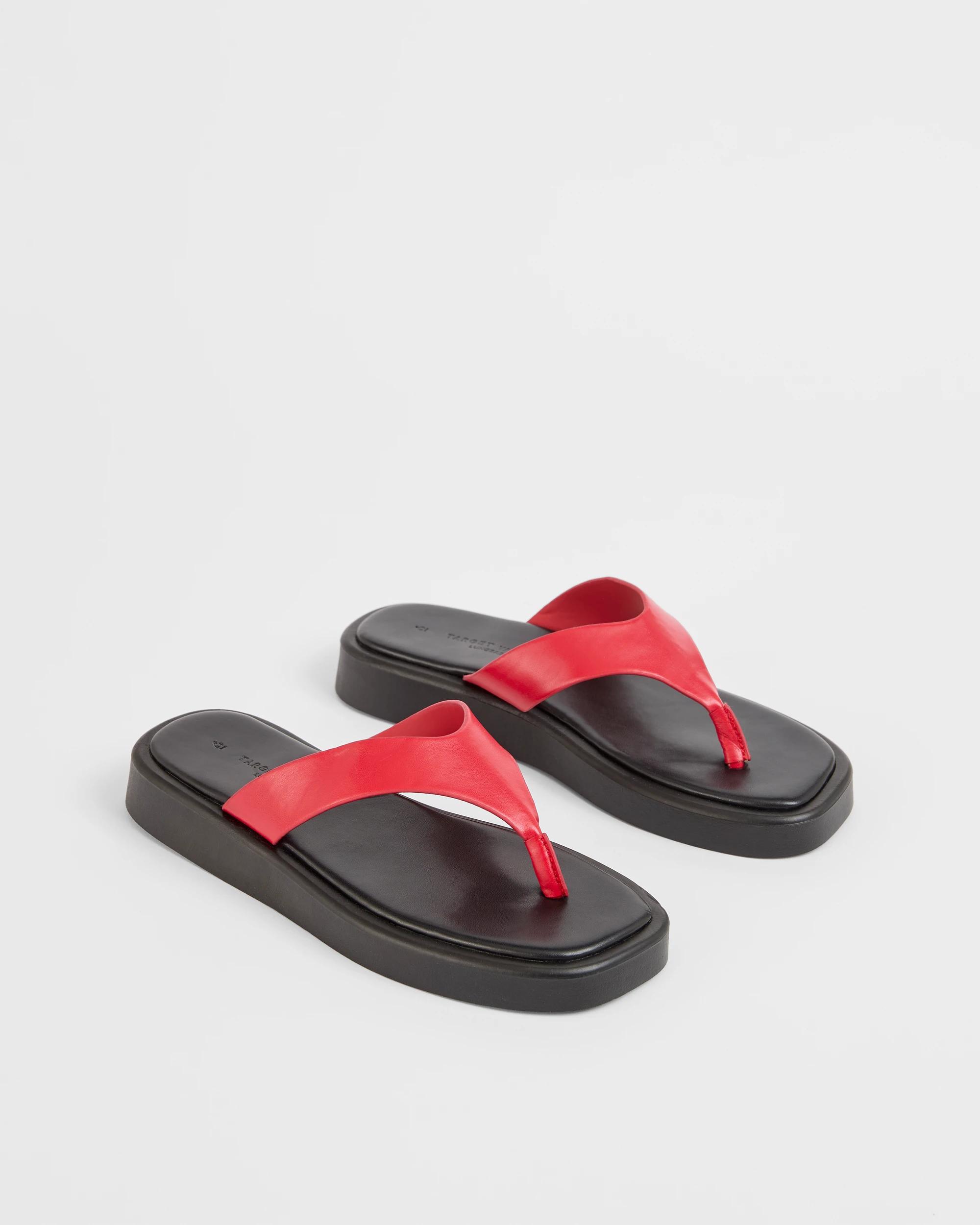 2 Target Woman Chunky Thongs RED + BLACK, 2 of 3