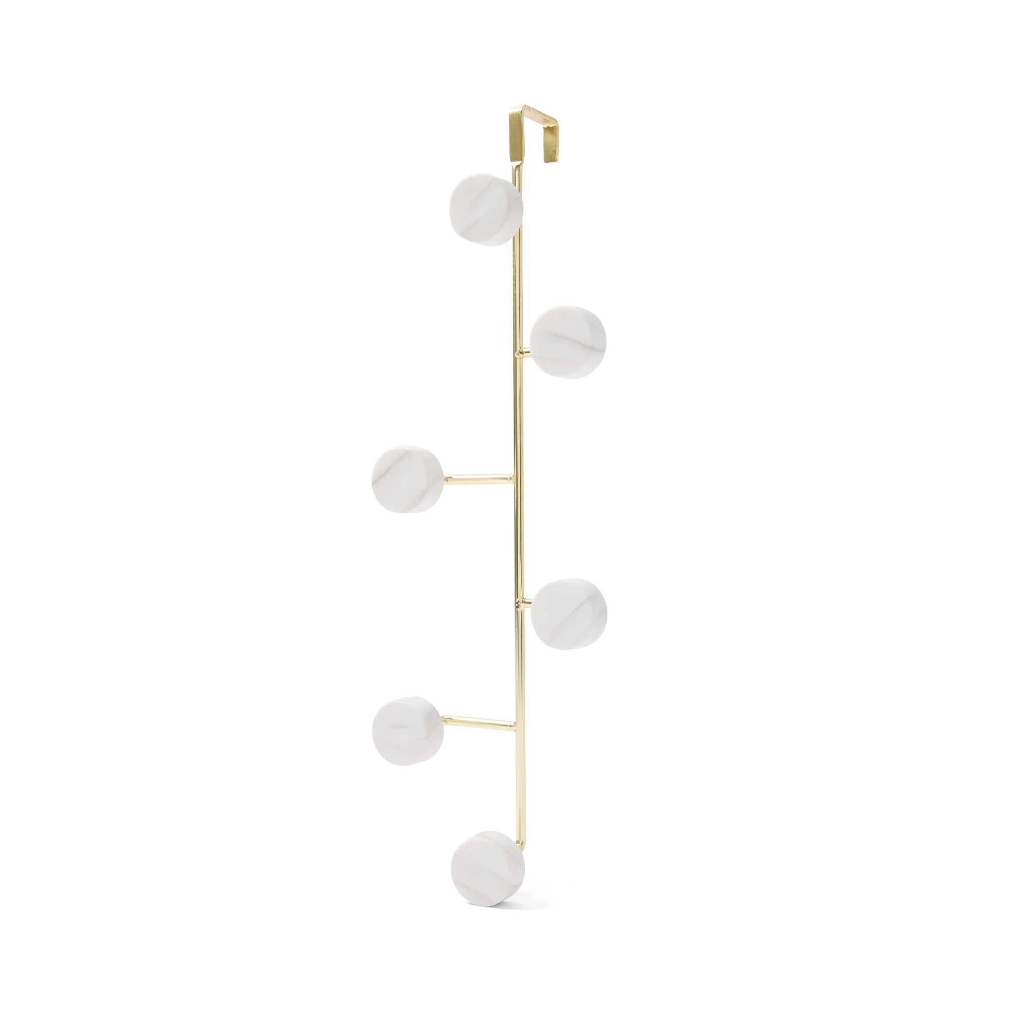2 Marble and Gold Look Over the Door Vertical Hook, 2 of 7