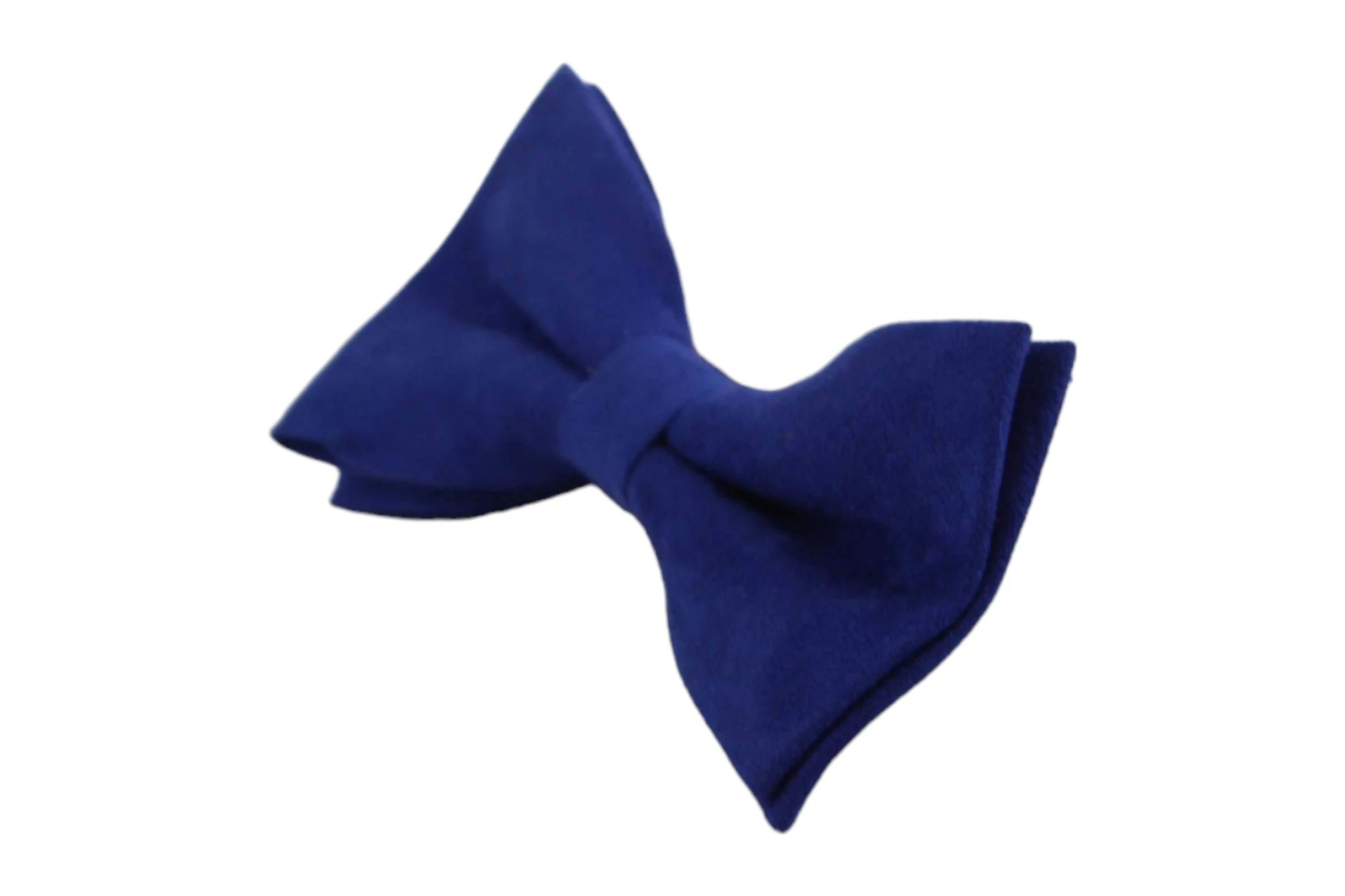 4 Zasel Mens Royal Blue Velvet Plain Colour Bow Tie - Blue, 4 of 4