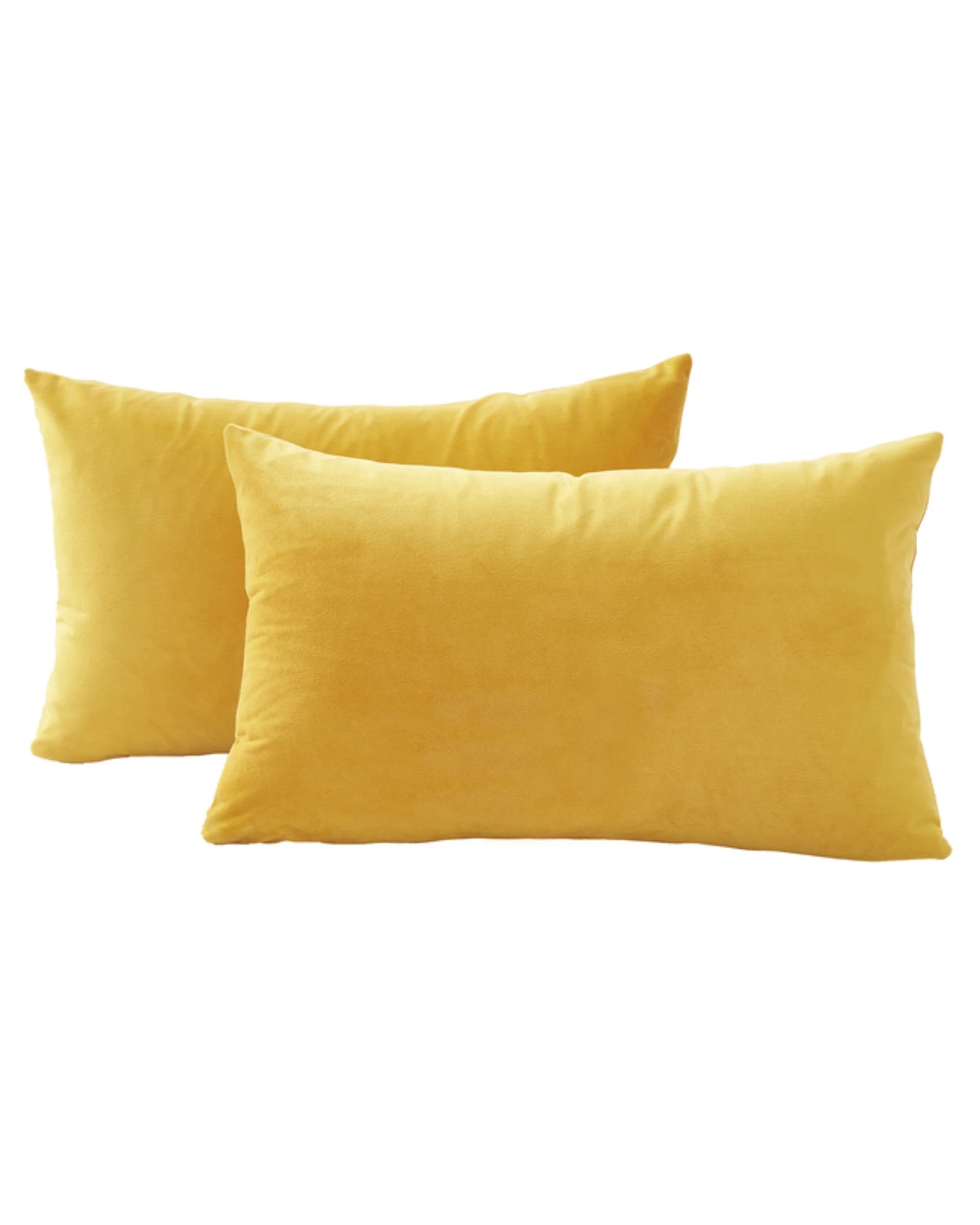 1 Gioia Casa 2-Pack Velvet Cushion Covers 30x50cm - Yellow, 1 of 2