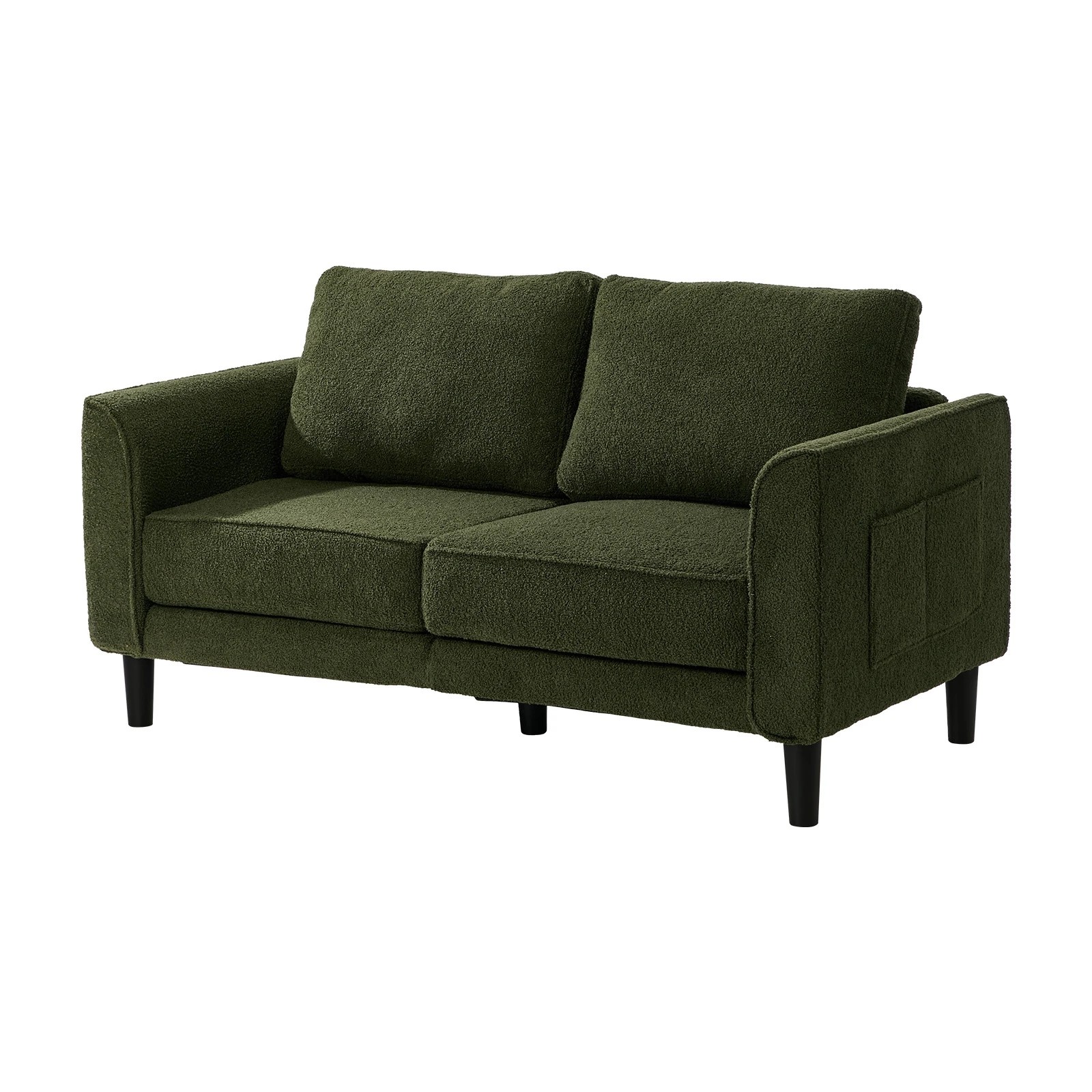 1 Oikiture 150 cm 2 Seater Sofa Love Seat Boucle - Green, 1 of 7