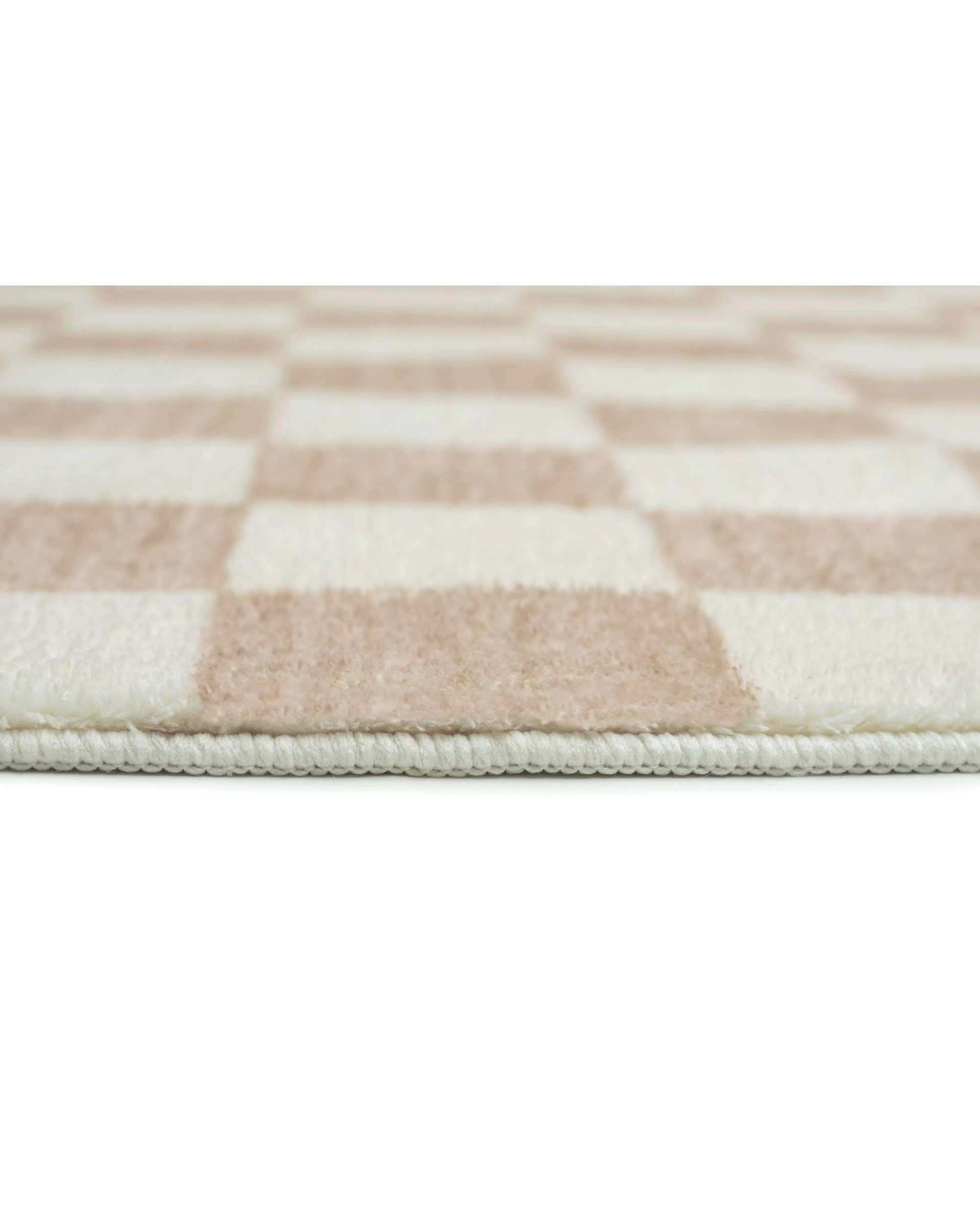 5 Loopsie Jazine Chequered Washable Round Rug-120cm x 120cm - White, 5 of 5
