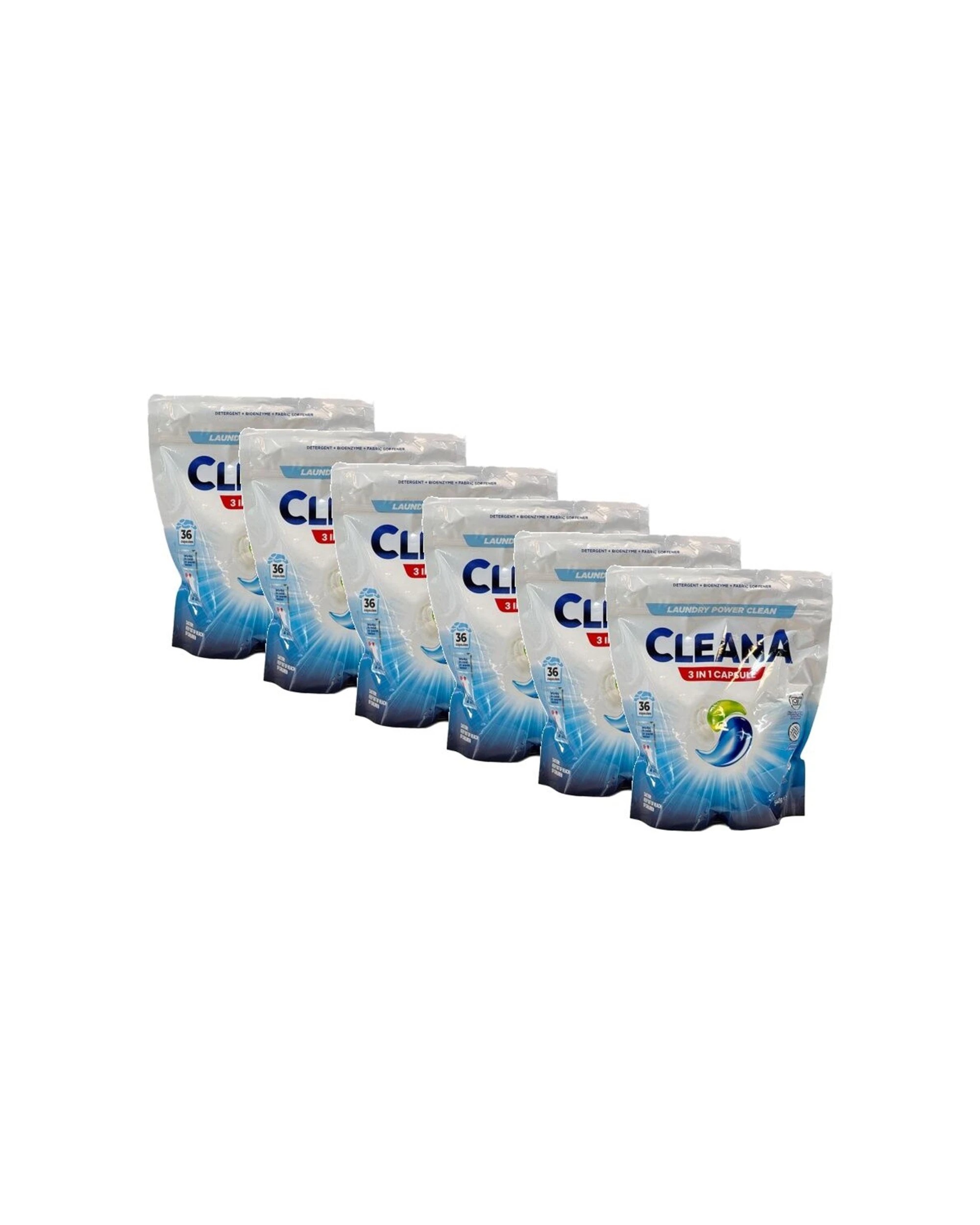 1 Cleana Laundry Pod 3-In-1 Capsule Detergent 6x36pk Cold Warm Water Safe - Assorted, 1 of 1