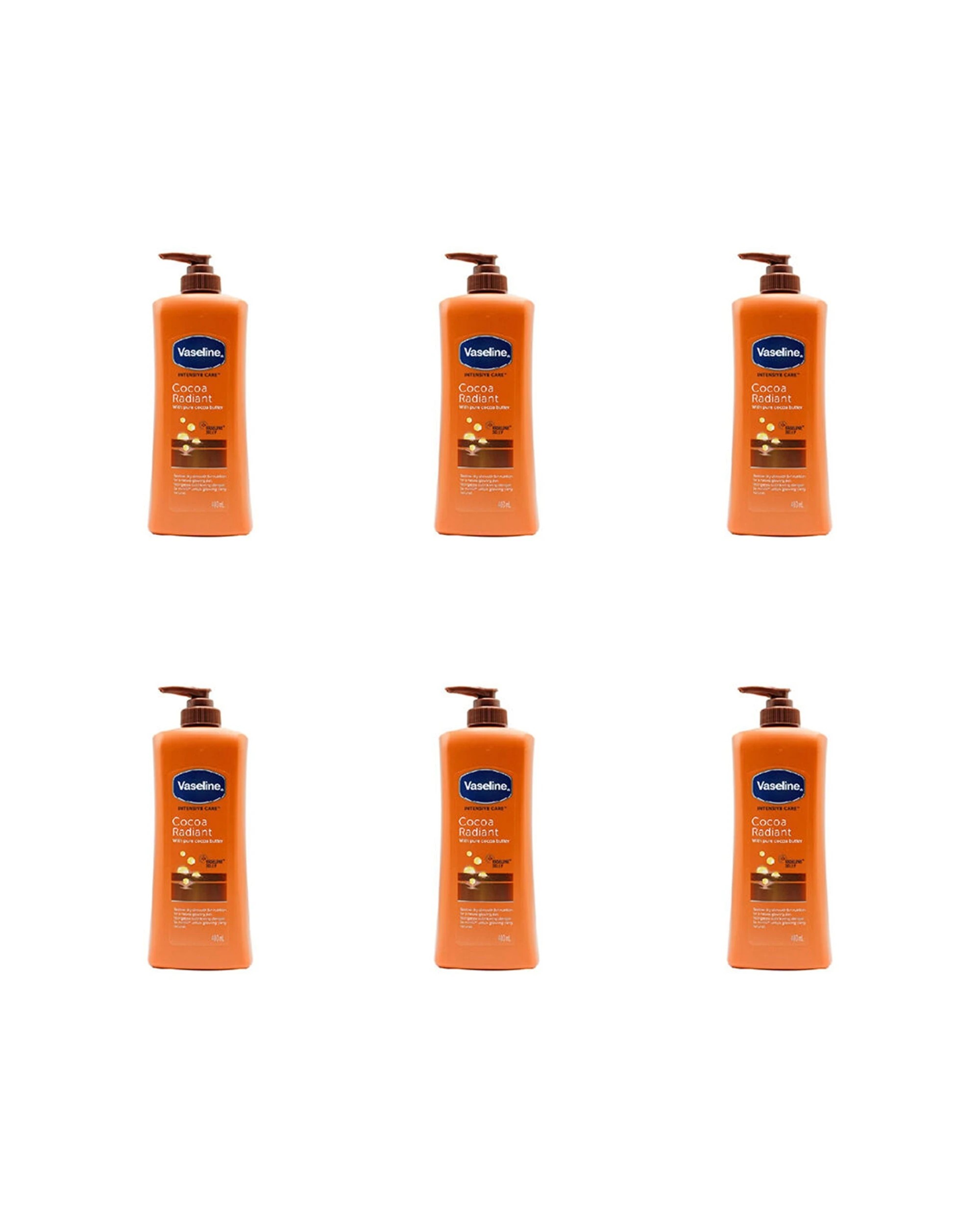 1 Vaseline Intensive Care Cocoa Radiant Body Lotion 6PK 400ml Pure Cocoa - Orange, 1 of 4