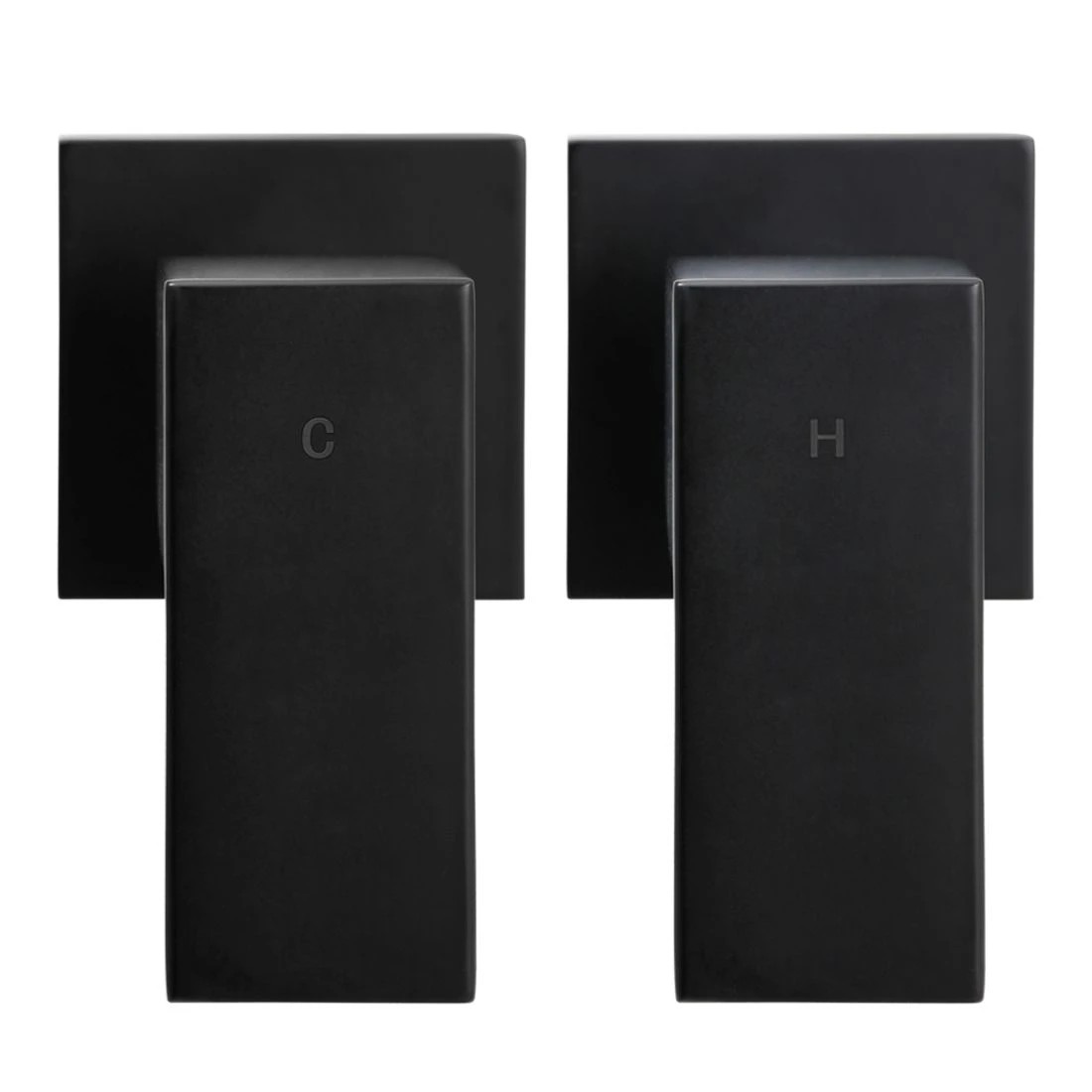 1 Cefito Shower Twins Tap Wall Bath Taps Brass Hot Cold Basin Bathroom - Black, 1 of 5