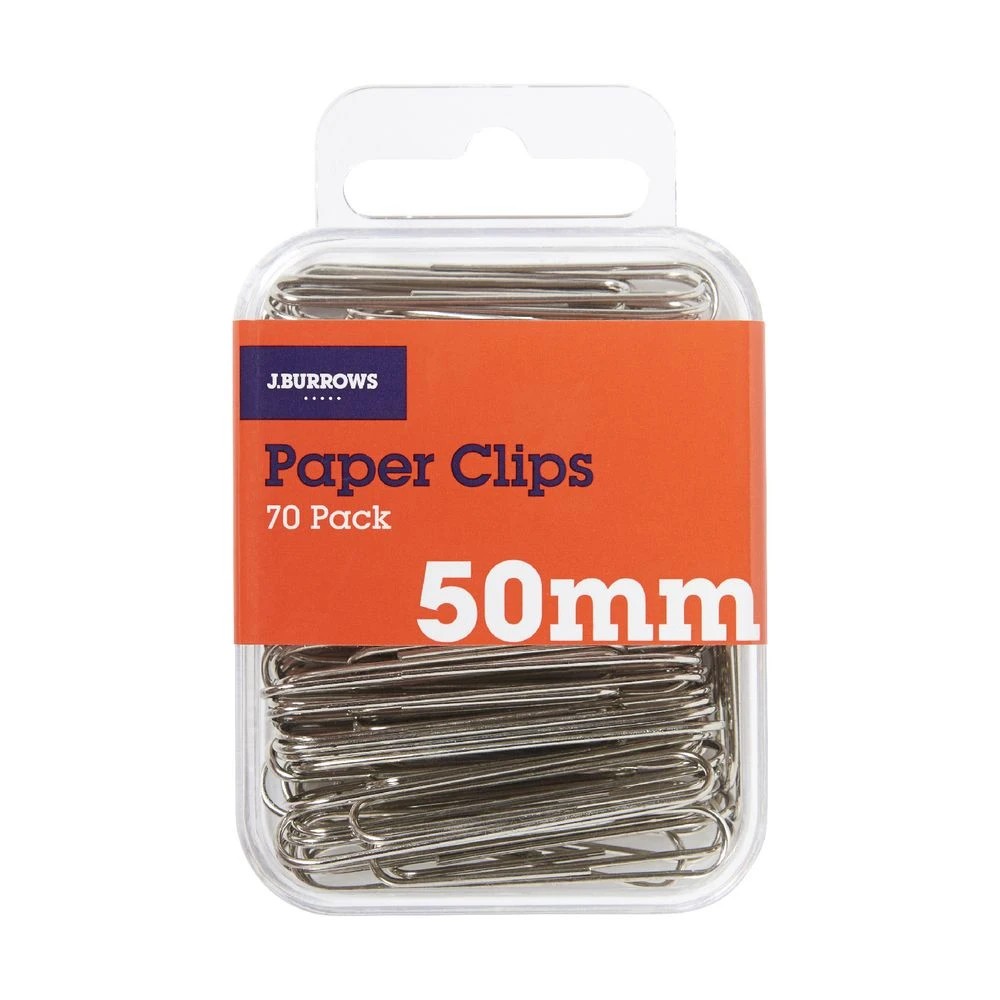 3 J.Burrows 50mm Paper Clips Silver 70 Pack, 3 of 3