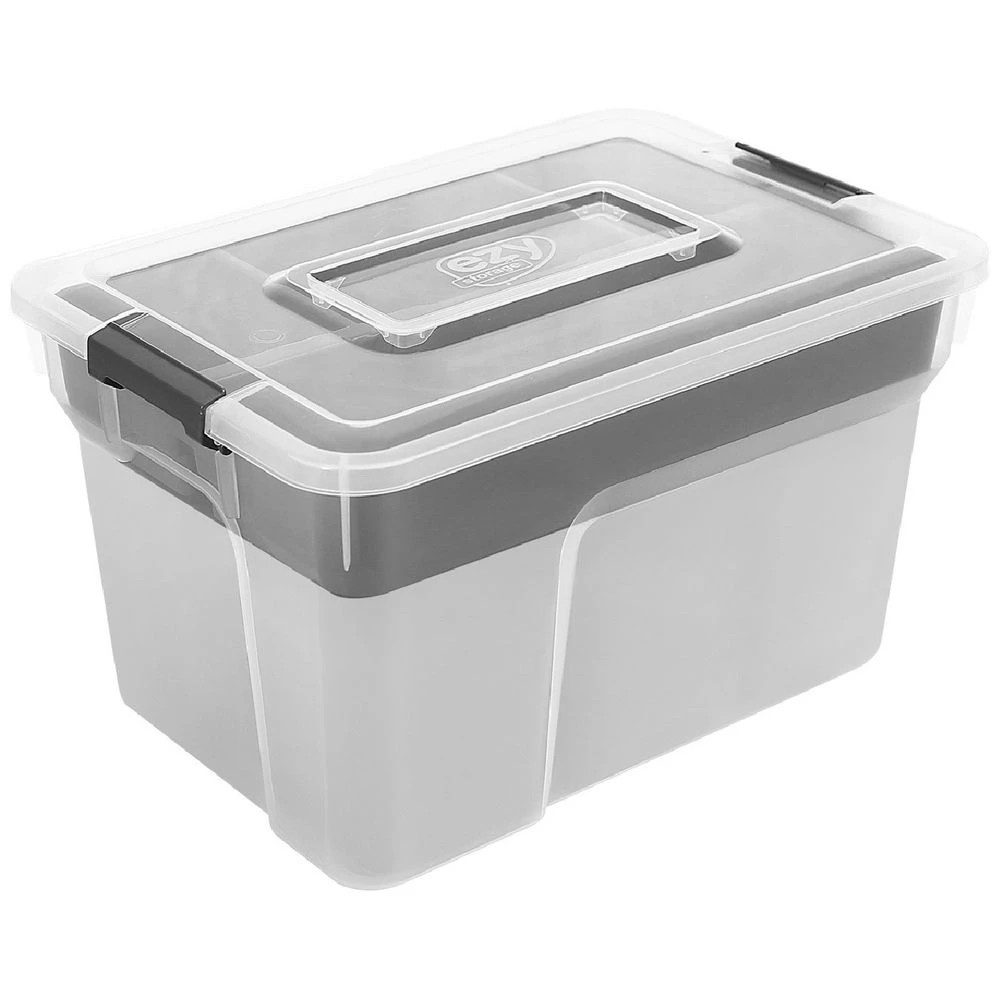 1 Ezy Storage 8L Sort It Storage Container Transparent Grey, 1 of 10