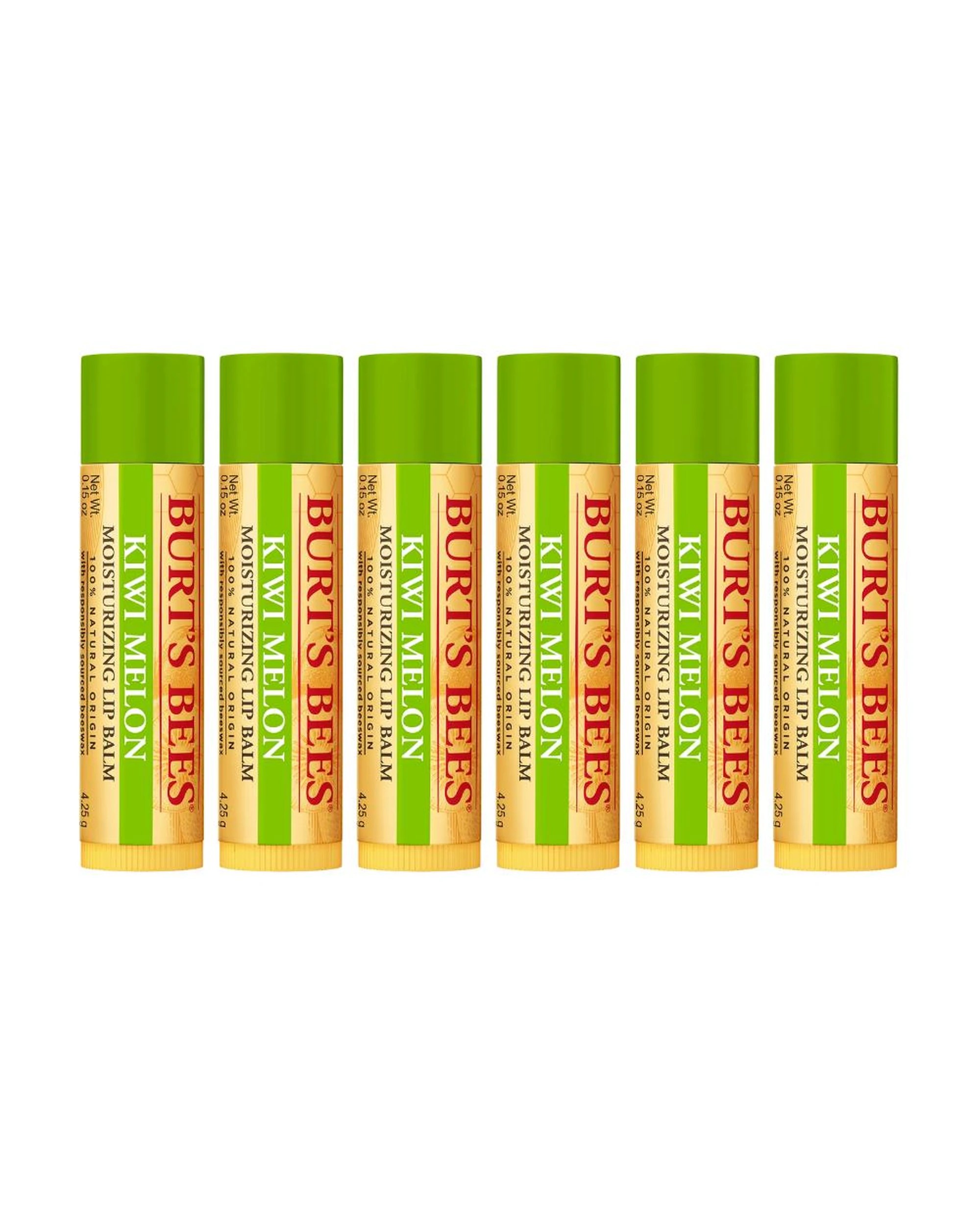 1 6 x Burt's Bees Kiwi Melon Lip Balm 4.25g, 1 of 7