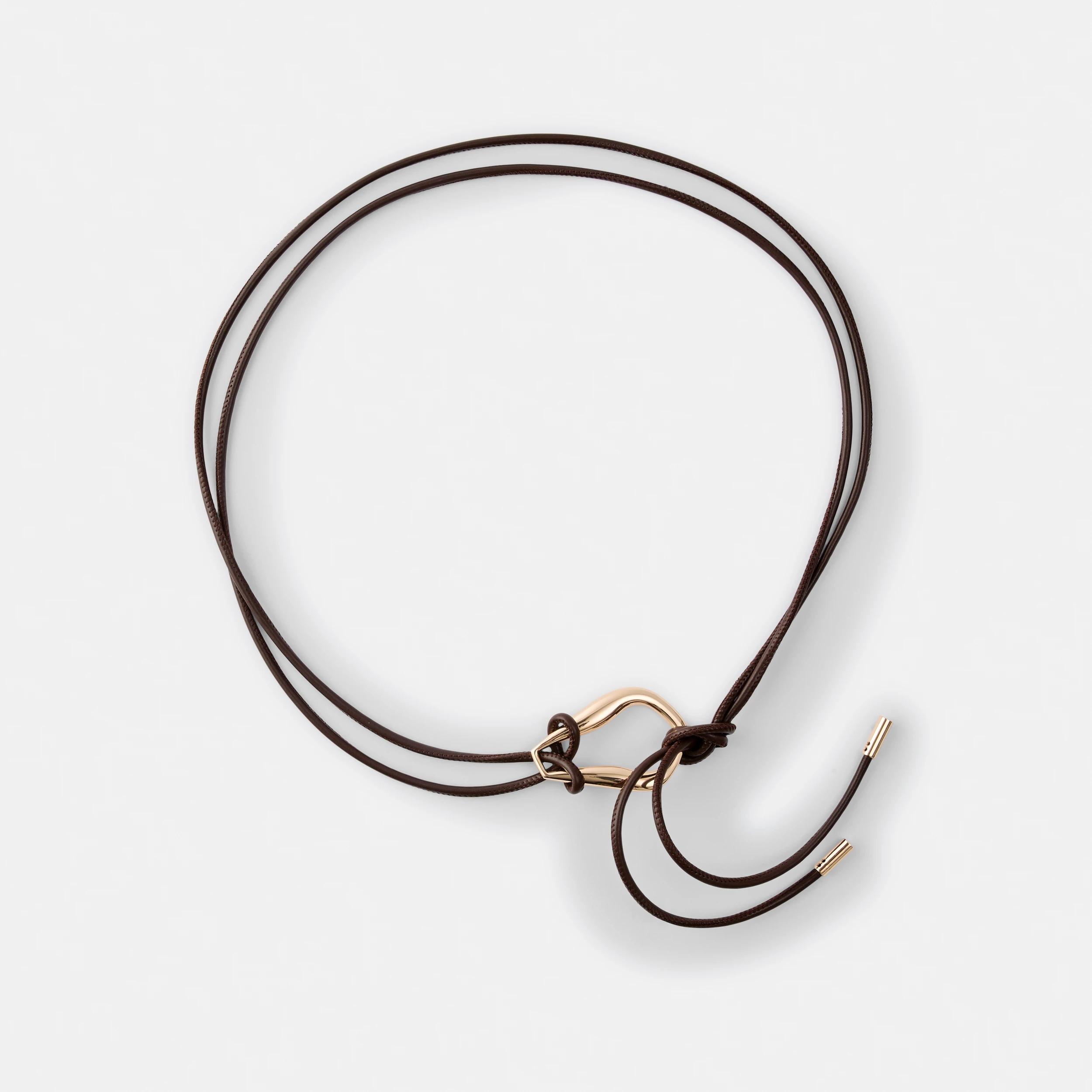 1 Tie Waist Belt Choc Plum, 1 of 4