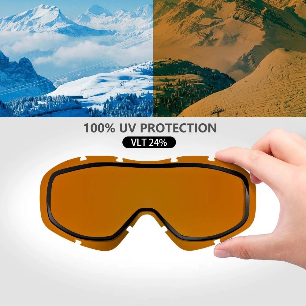 4 OutdoorMaster Adult Youth OTG Anti-Fog UV400 Goggles for Ski Snowboard - Purple, 4 of 9