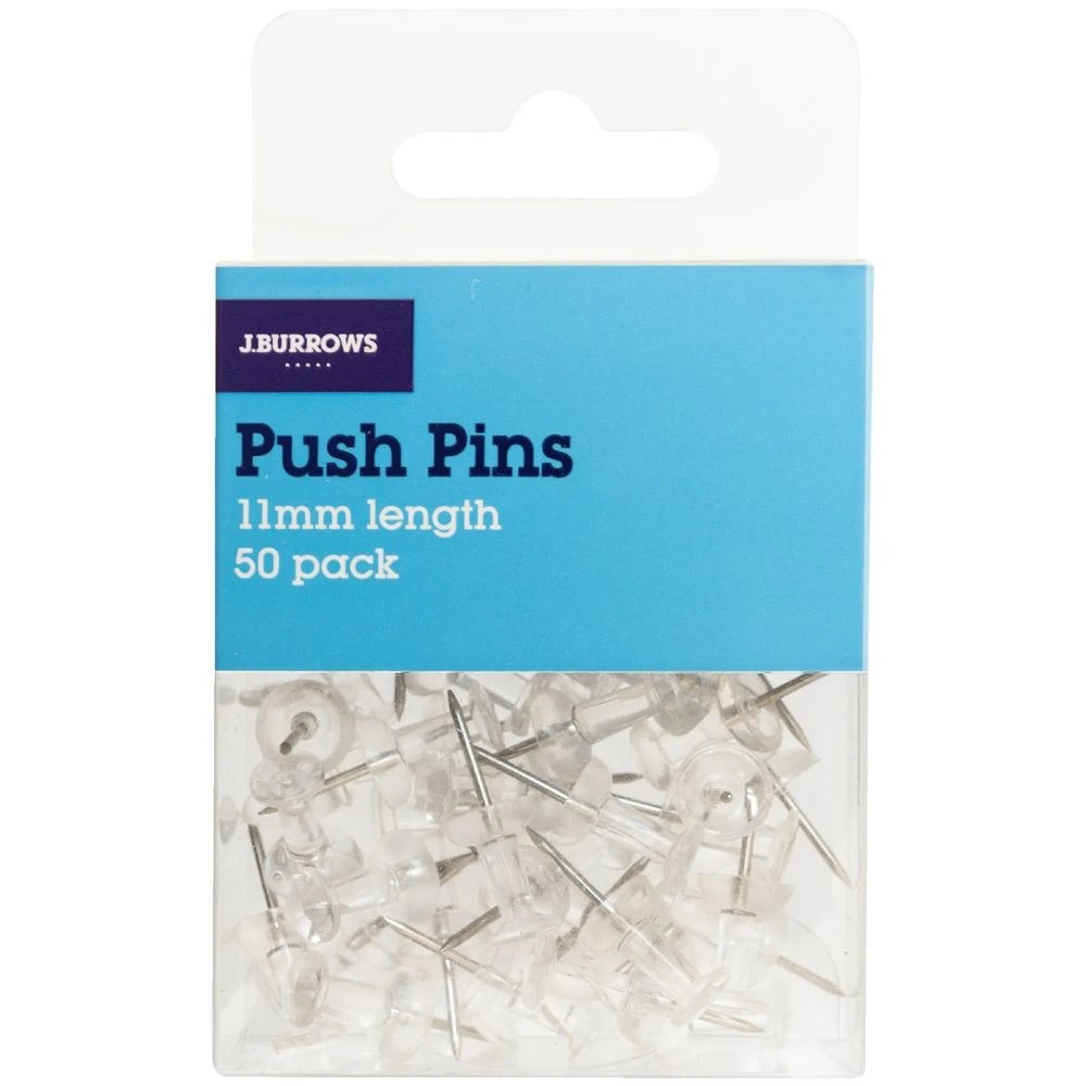 6 J.Burrows Push Pins Clear 50 Pack, 6 of 6