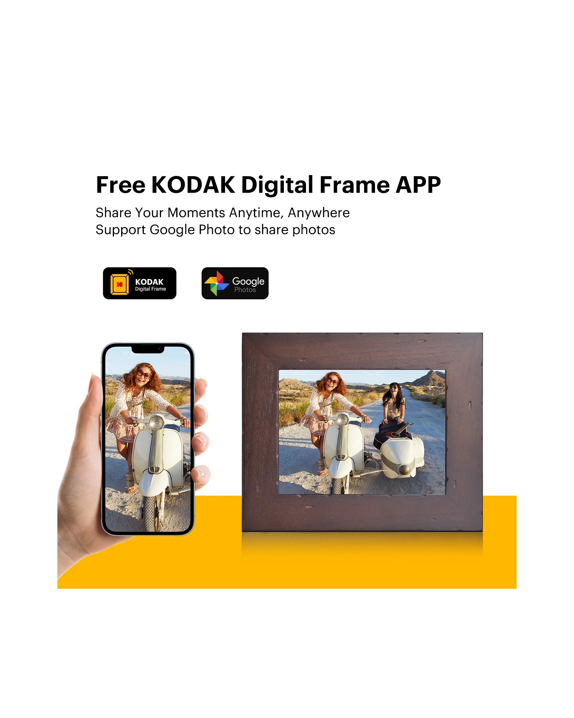 5 Kodak RCF-8016 8 Inch Wi-Fi Photo Frame Rustic Wood, 5 of 5