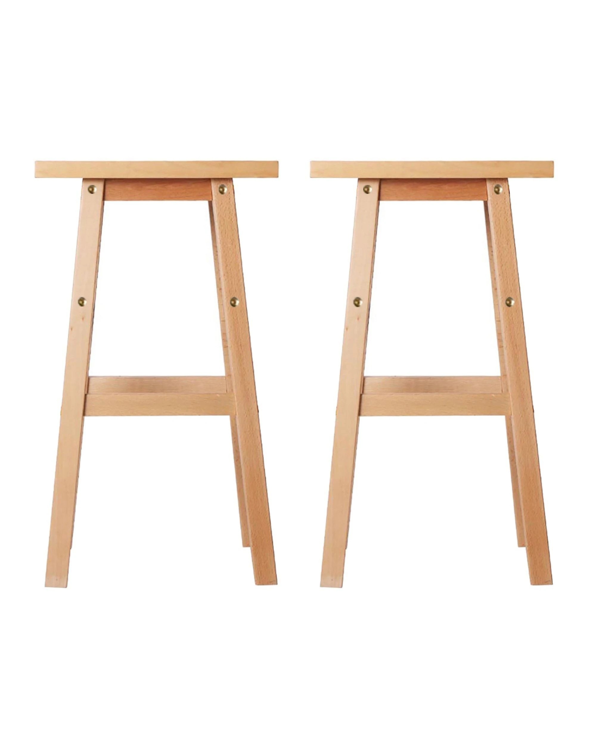 3 Artiss 2x Bar Stools Kitchen Chairs Wooden Nature - Natural, 3 of 7