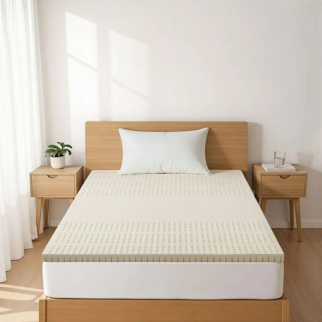 5 Giselle Bedding Latex Mattress Topper 5cm King Single - King Single Bed - Beige, 5 of 8