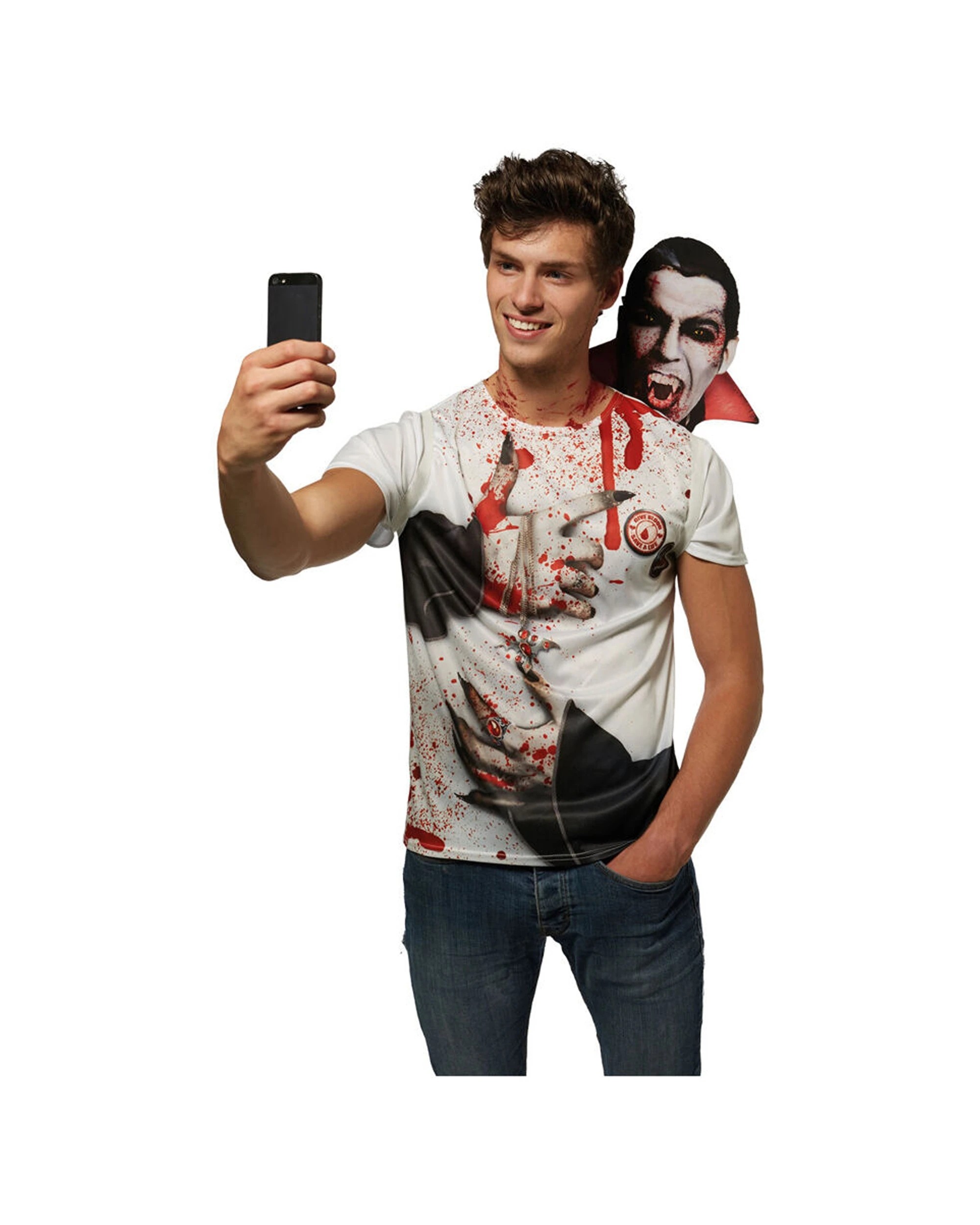 1 Rubies Vampire Selfie Shocker Size Standard Adults Costume - Multi, 1 of 3