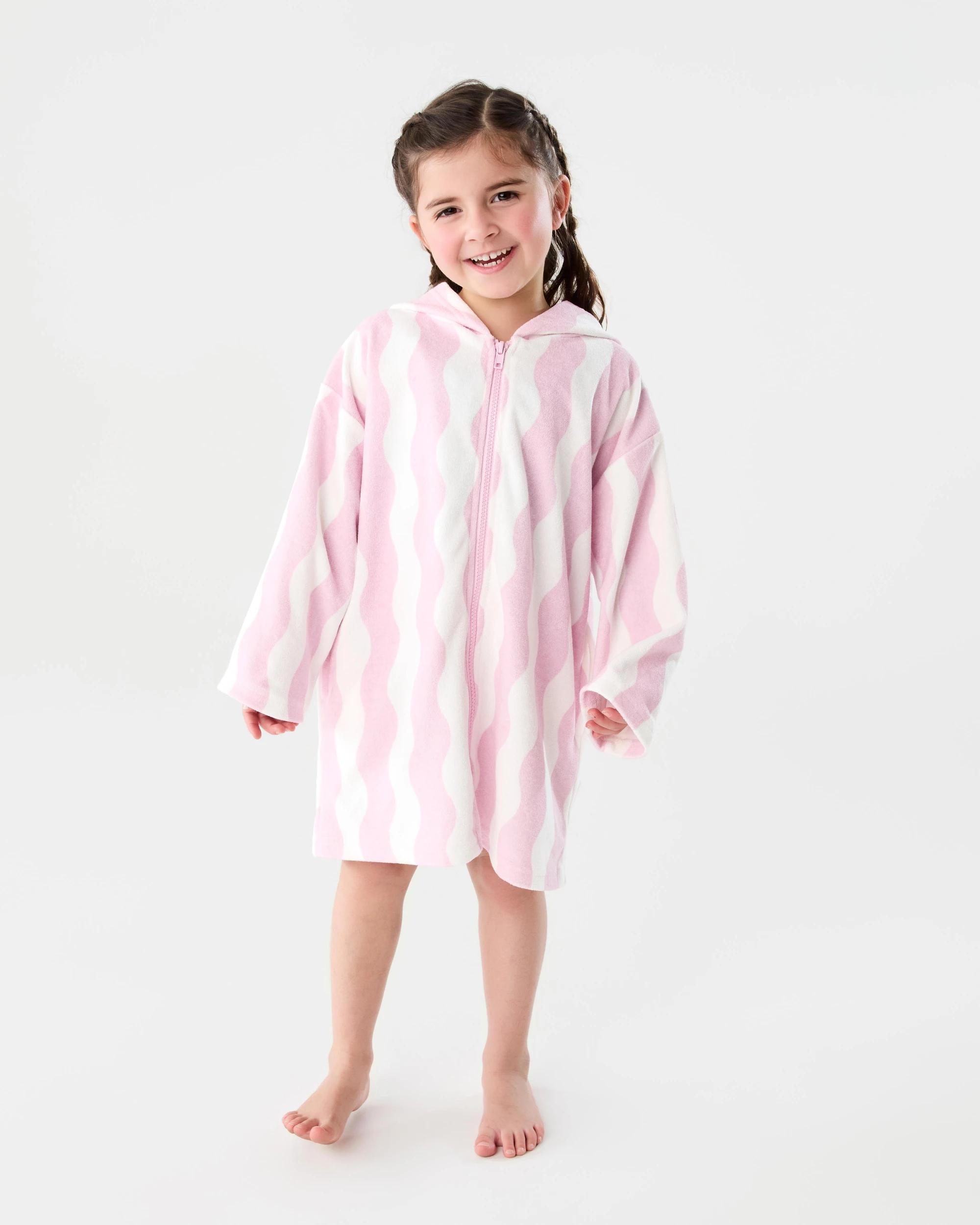 1 Terry Swim Cover Up Pnk Stripe, 1 of 5