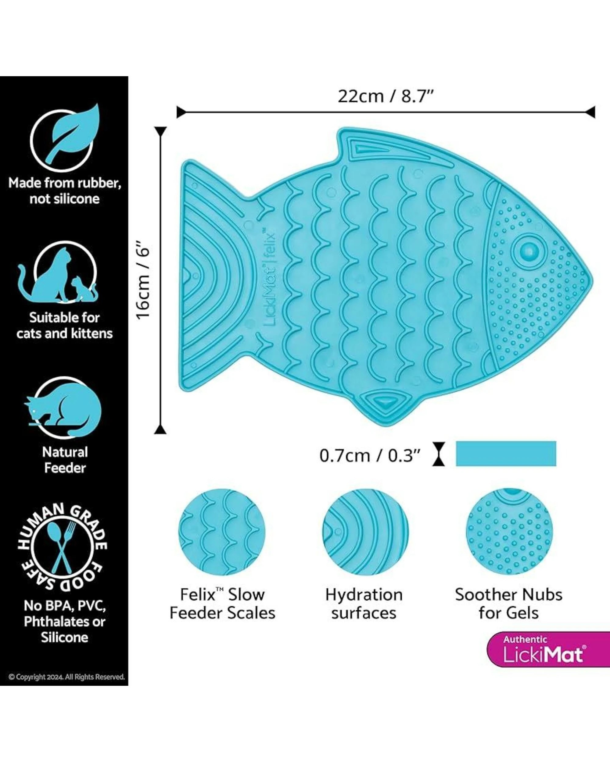 2 Lickimat Felix Slow Food Bowl For Cats - Turquoise, 2 of 2